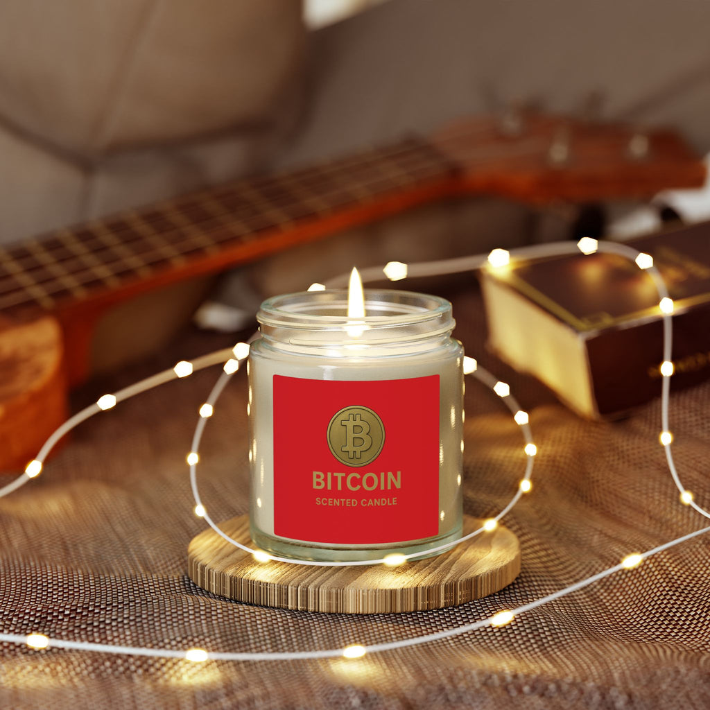 Bitcoin Logo Coconut-Apricot Wax Candle 4 oz & 9 oz sizes 8 fragrances available