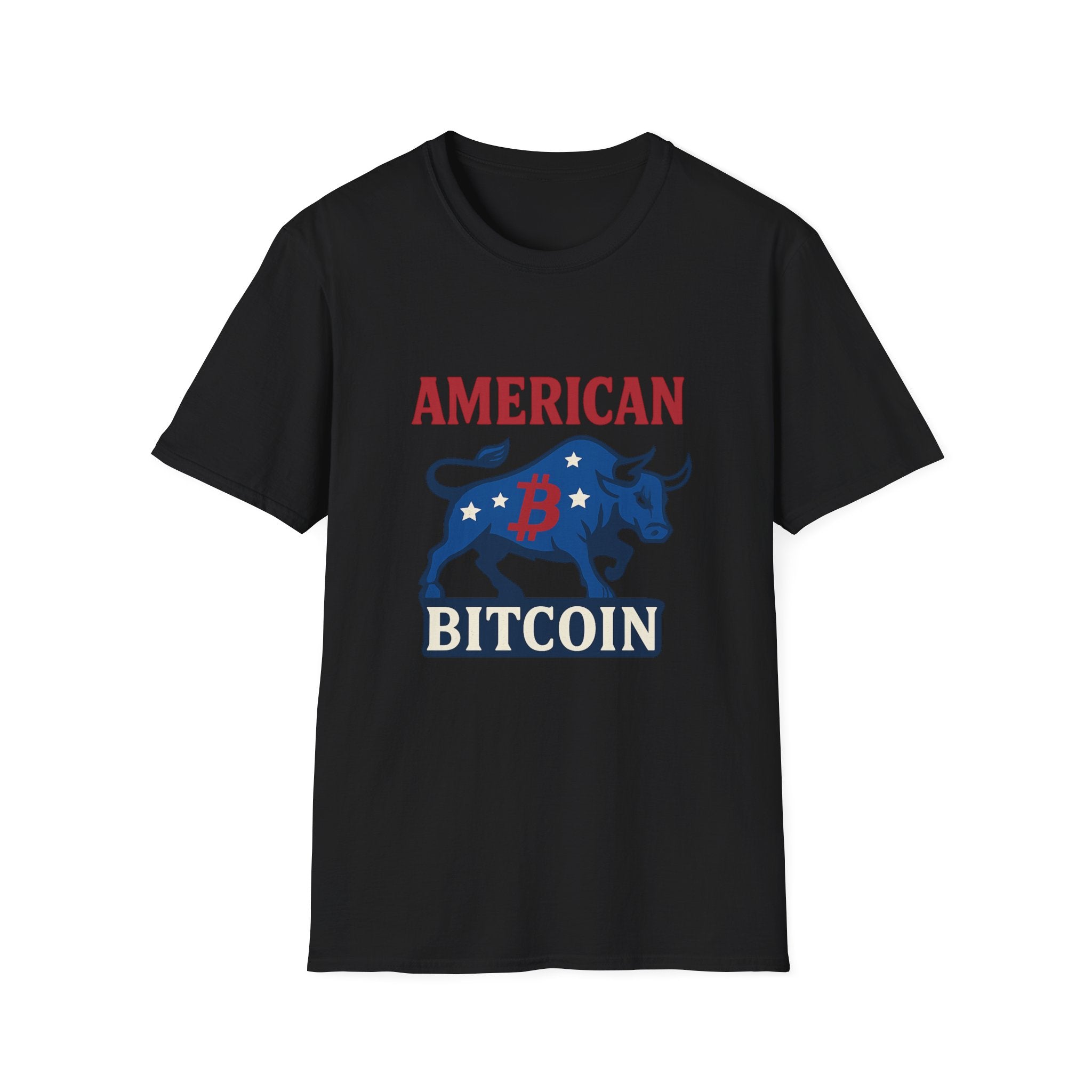 American Bitcoin Red White & Bull T-Shirt Tee 5 colors 100% cotton