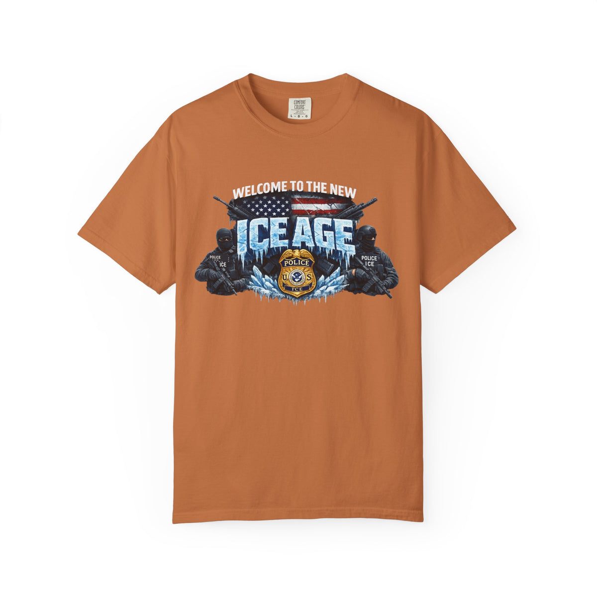 SatsandStripes.com Welcome to the New ICE Age T-Shirt Pro Law Enforcement Shirt Patriotic Tactical Tee Police Support Apparel Yam