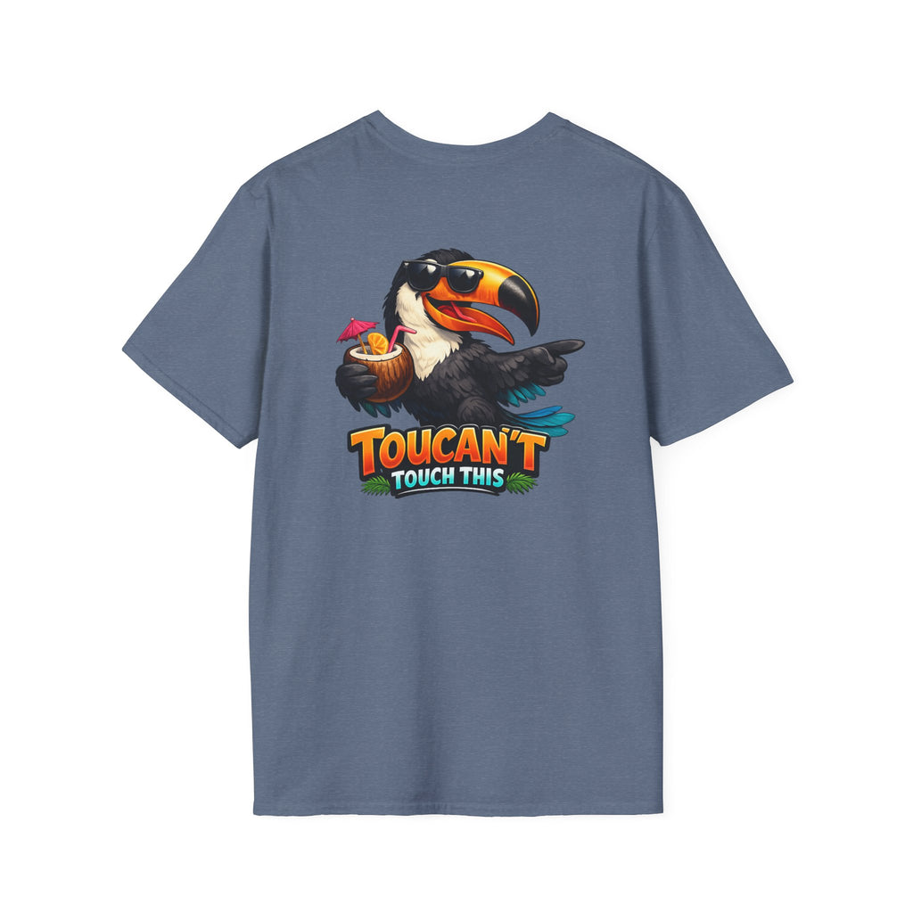 Toucan't Touch This Funny Toucan T-Shirt Tropical Beach Pun Graphic Tee Back Print 4 colors -  100% cotton