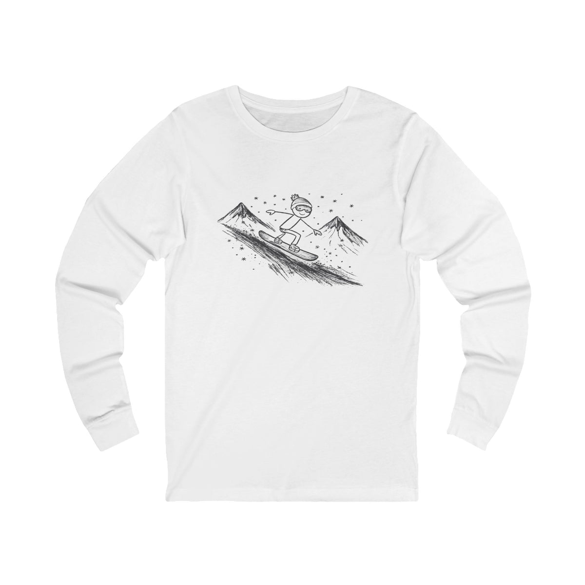 Snowboarder Mountain Langarmshirt Snowboard Tee Wintersport Skigebiet Shirt Snowboarder Geschenk 6 Farben 100% Baumwolle