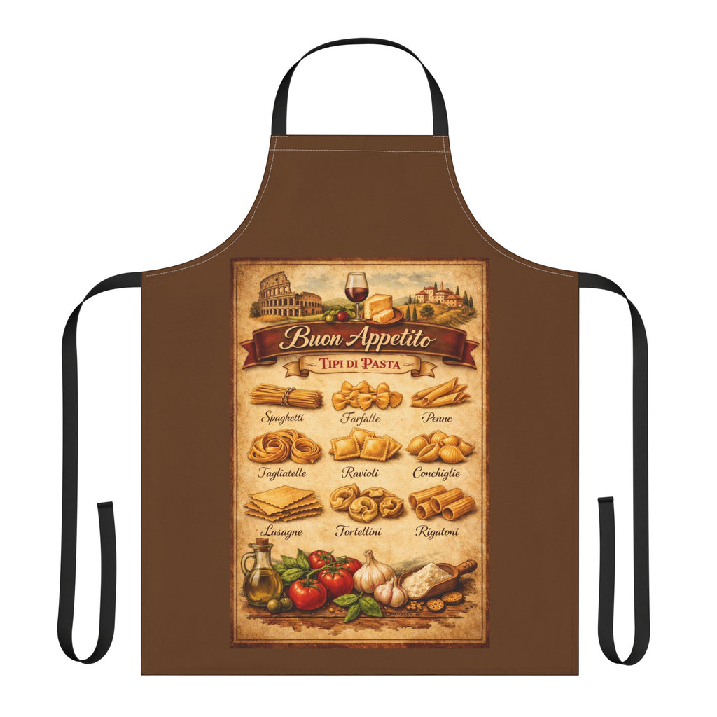 Italian Pasta Apron Buon Appetito Kitchen Apron Vintage Italian Chef Cooking Apron Gift Pasta Chart Apron Pizza Night Cooking Apron