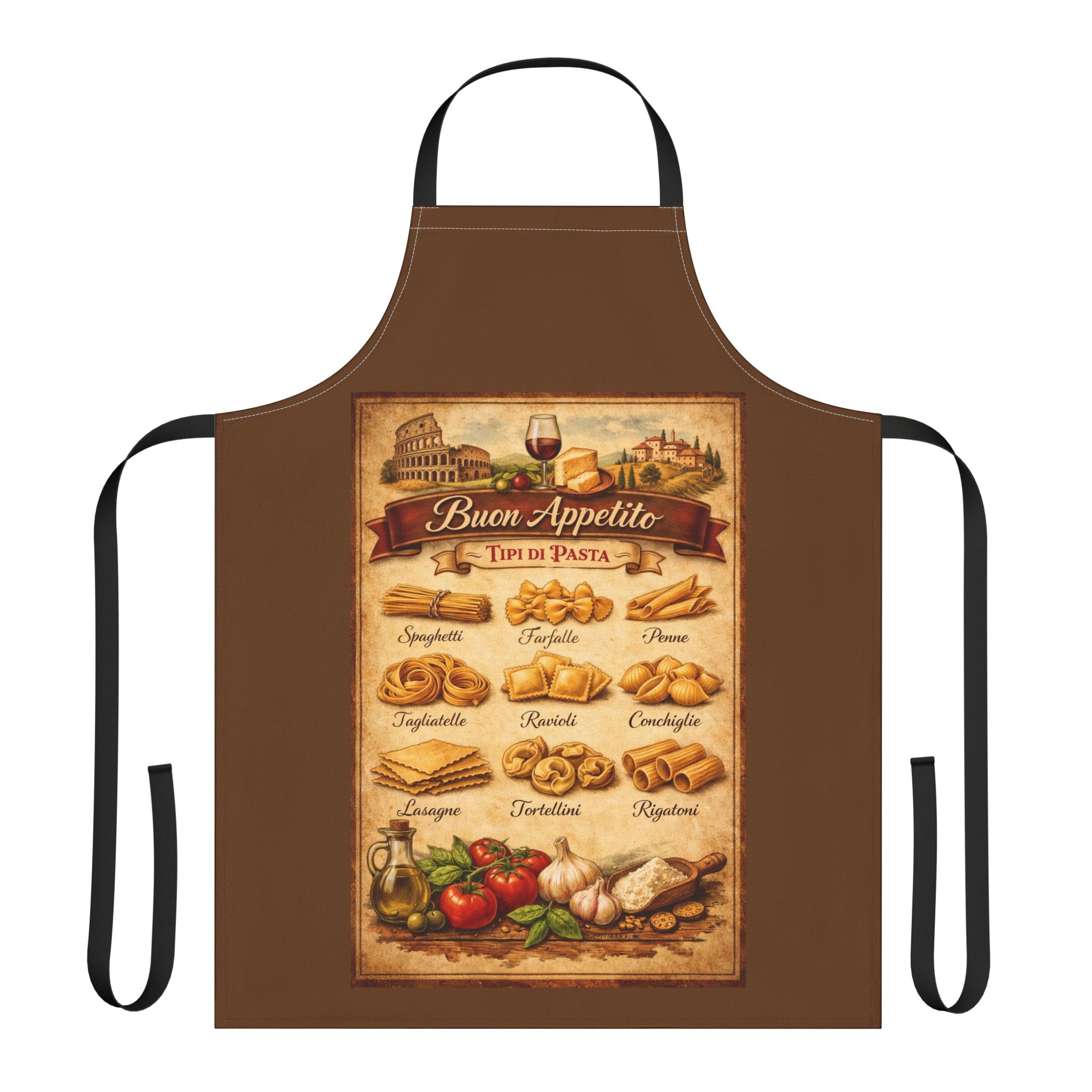 Italian Pasta Apron Buon Appetito Kitchen Apron Vintage Italian Chef Cooking Apron Gift Pasta Chart Apron Pizza Night Cooking Apron