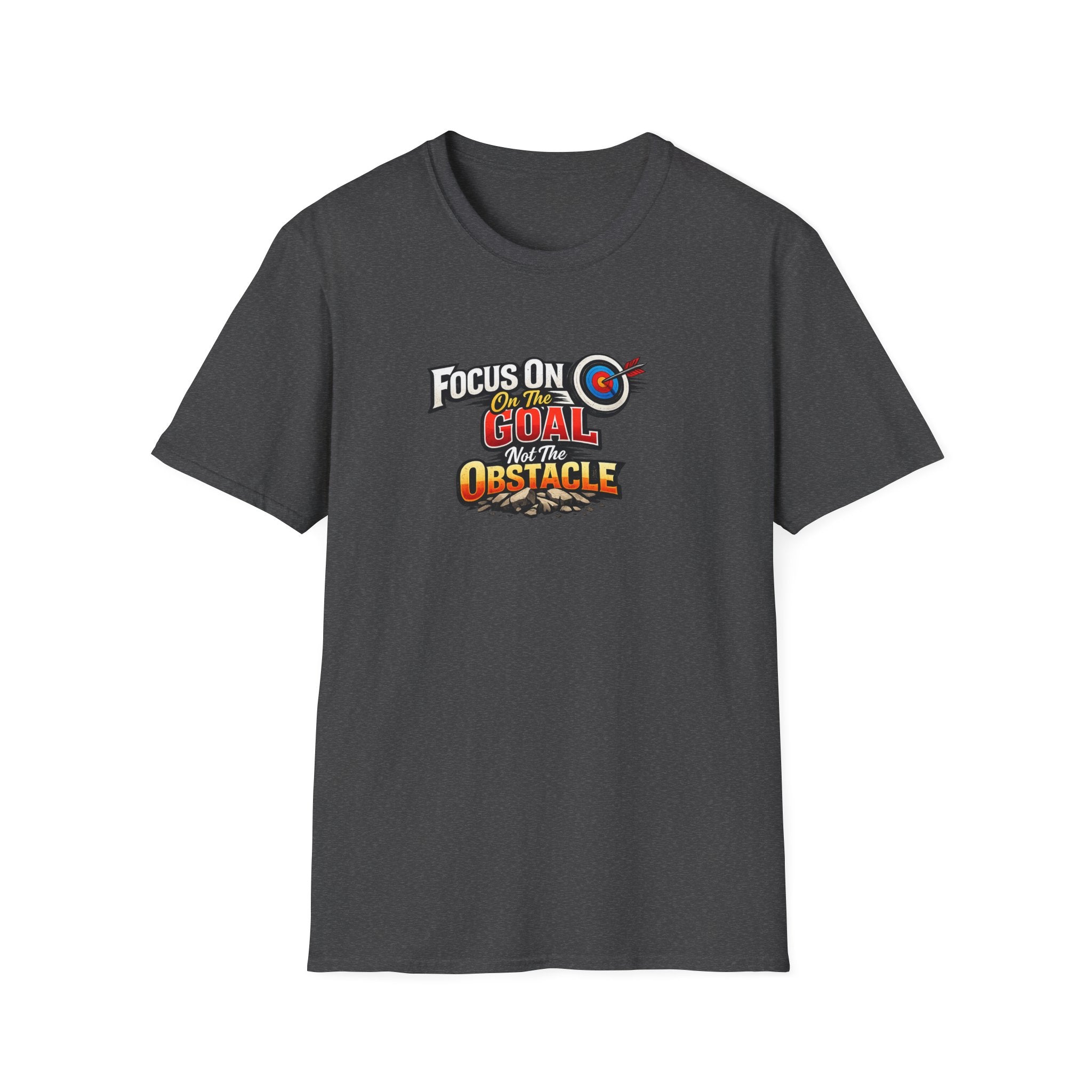 Focus On The Goal Not The Obstacle T-Shirt Motivational Quote Shirt Inspirational Graphic Tee Mindset Success Shirt 100% cotton