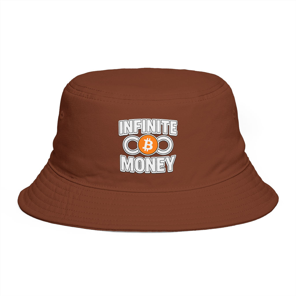 Infinite Money Bitcoin Bucket Hat Crypto BTC Streetwear Hat Hat for Bitcoin Fans & Traders 7 colors 100% cotton