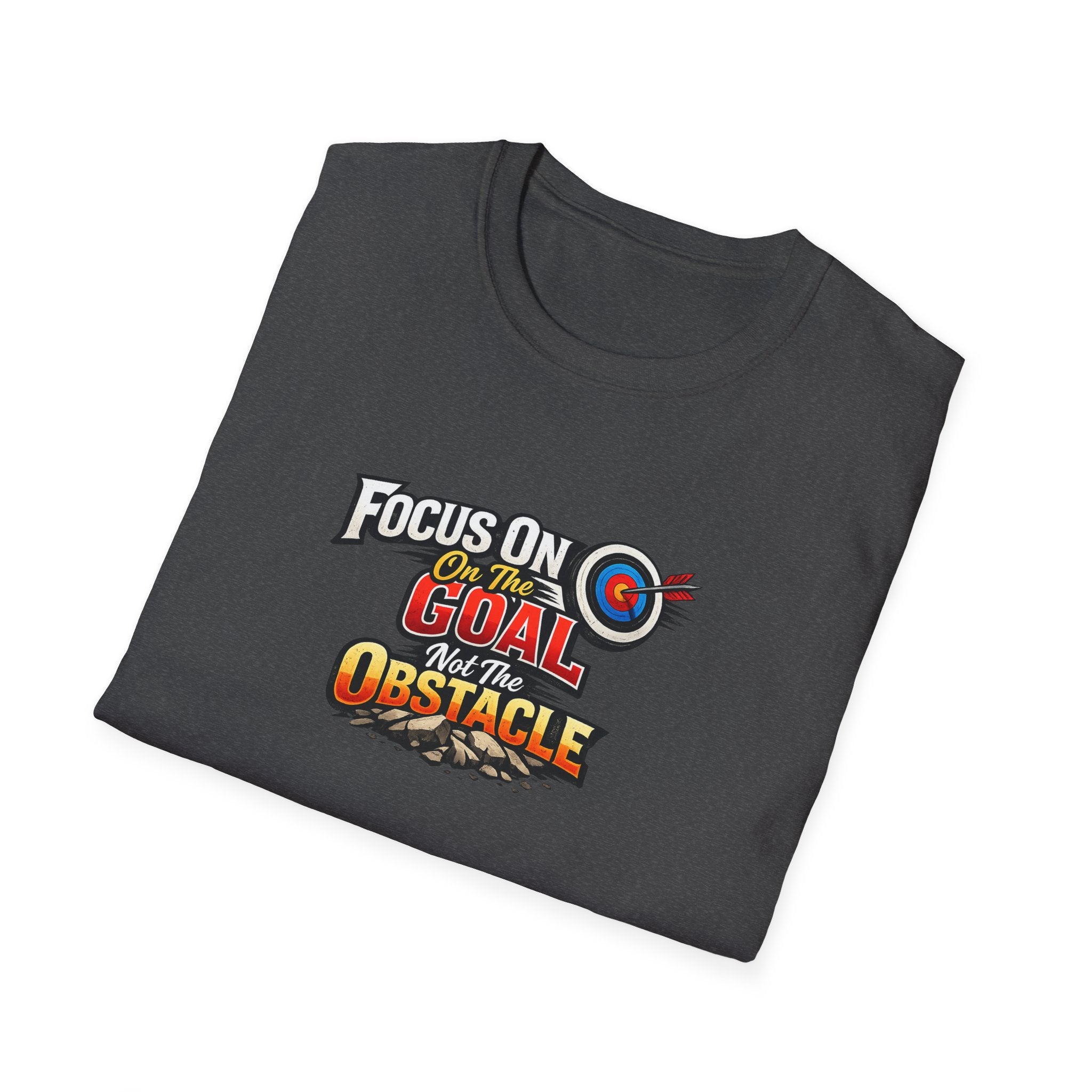 Focus On The Goal Not The Obstacle T-Shirt Motivational Quote Shirt Inspirational Graphic Tee Mindset Success Shirt 100% cotton