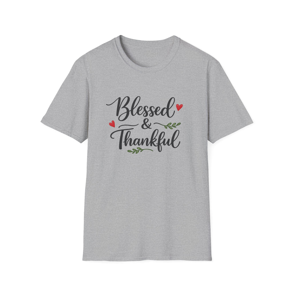 Blessed & Thankful T-Shirt Christian Gratitude Shirt Faith Inspired Tee 7 colors 100% cotton