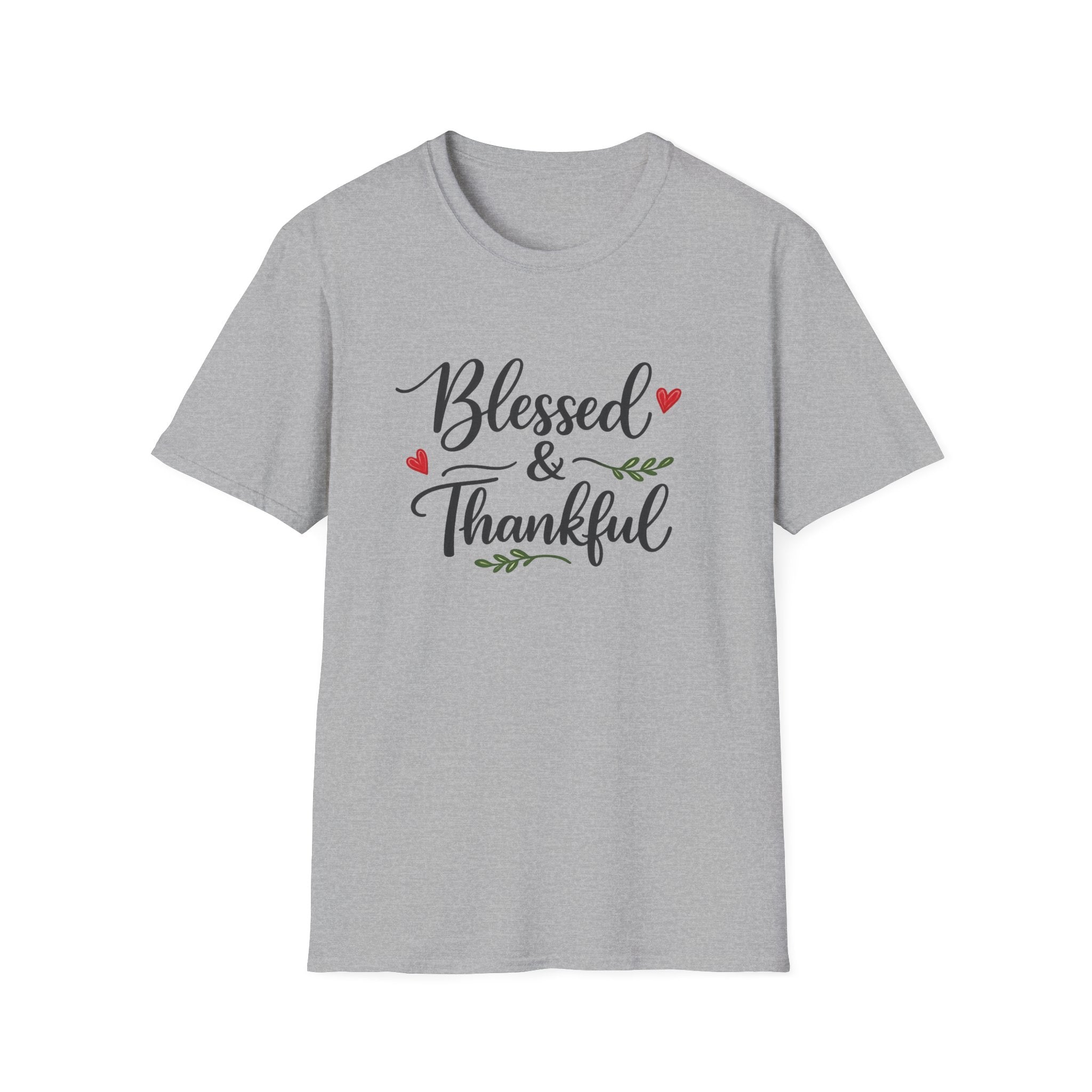 Blessed & Thankful T-Shirt Christian Gratitude Shirt Faith Inspired Tee 7 colors 100% cotton