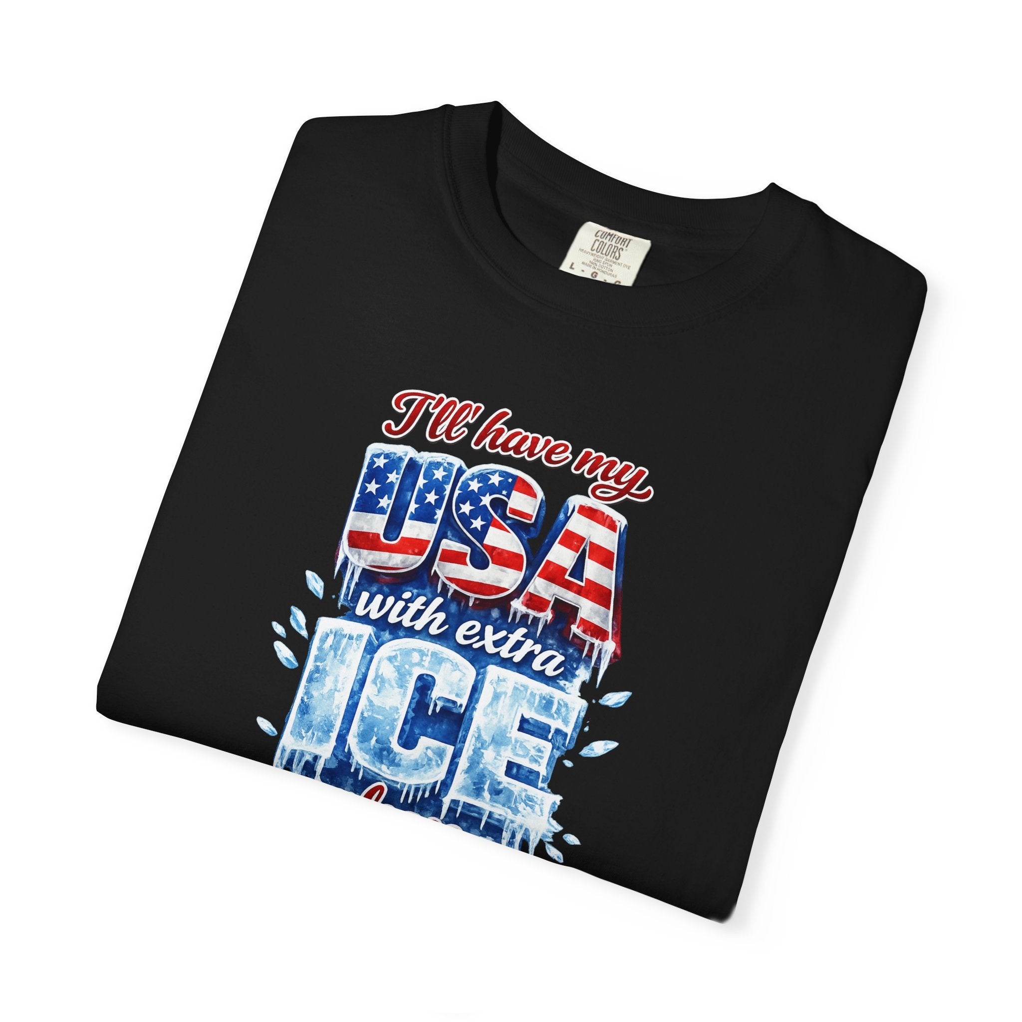 Patriotic "USA With Extra ICE" Shirt Men's Patriotic T-Shirt Pro Ice Merch USA Pride Apparel 6 colors 100% cotton