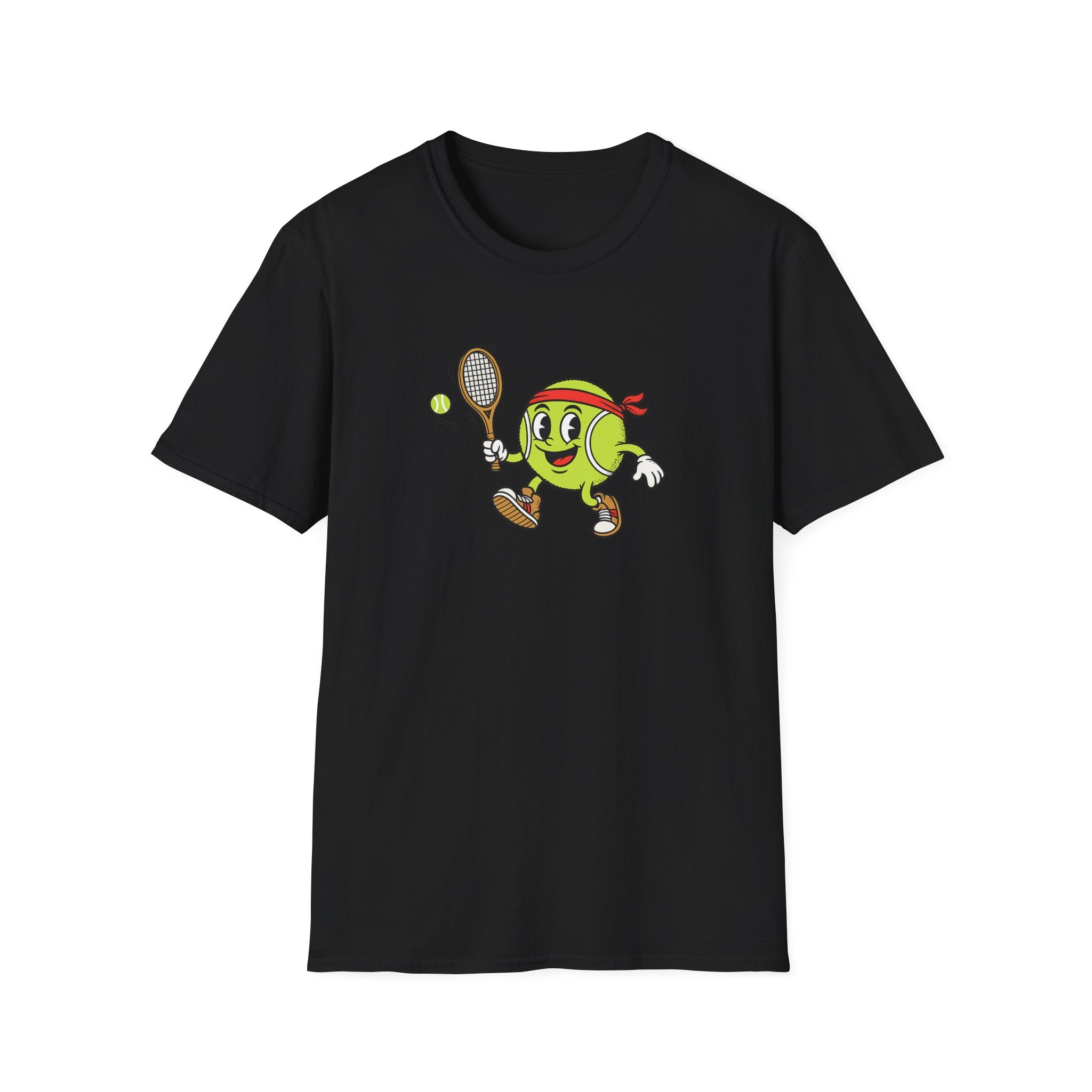 Niedliches Tennisball-Maskottchen T-Shirt Lustiges Tennis-Shirt Tennisspieler-Geschenk Tennisliebhaber-Bekleidung 8 Farben 100 % Baumwolle