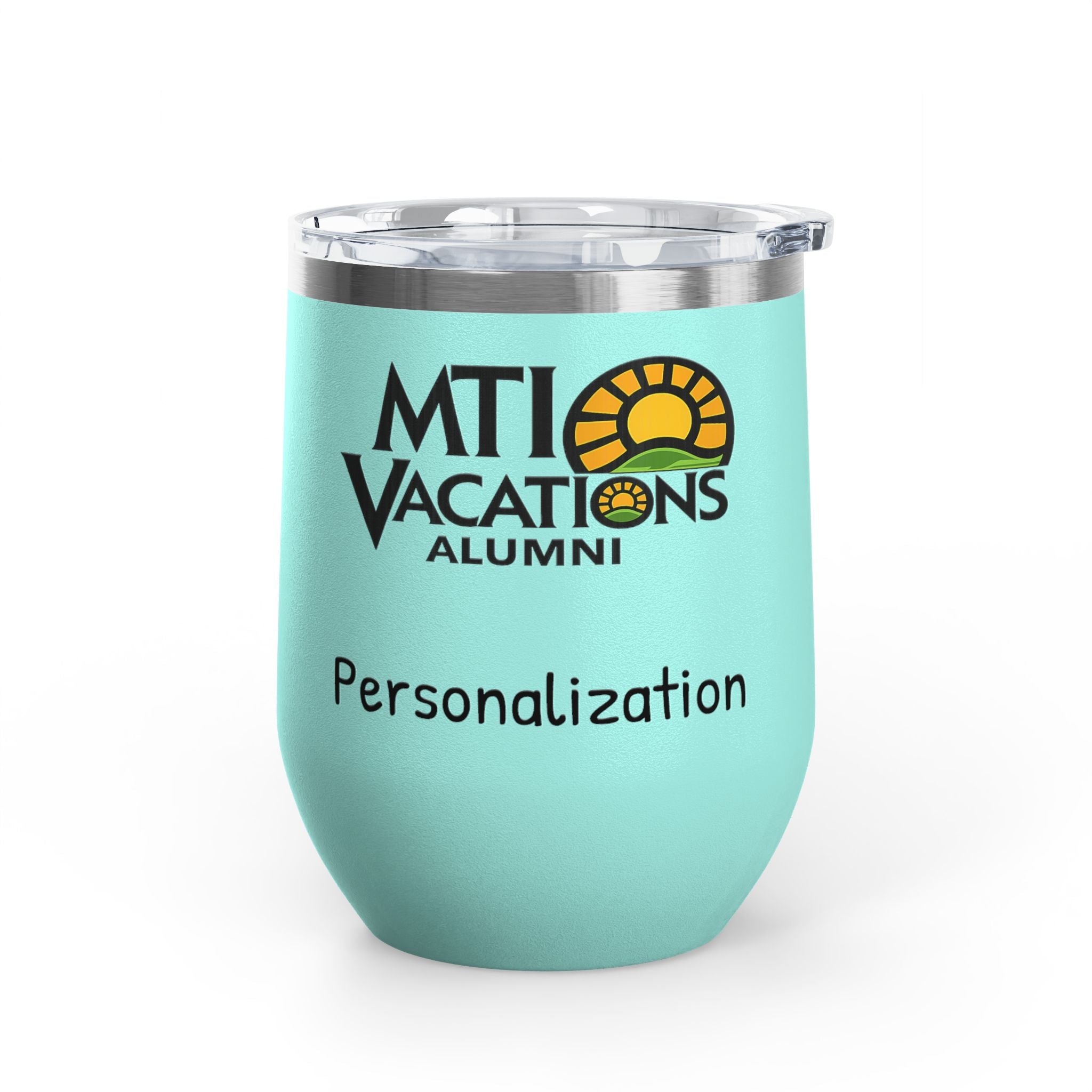 MTI Vacations Personalized Wine Tumbler Travel Mug for Wine Lovers Alumni Keepsake Drinking Companion for Celebrations 12 oz