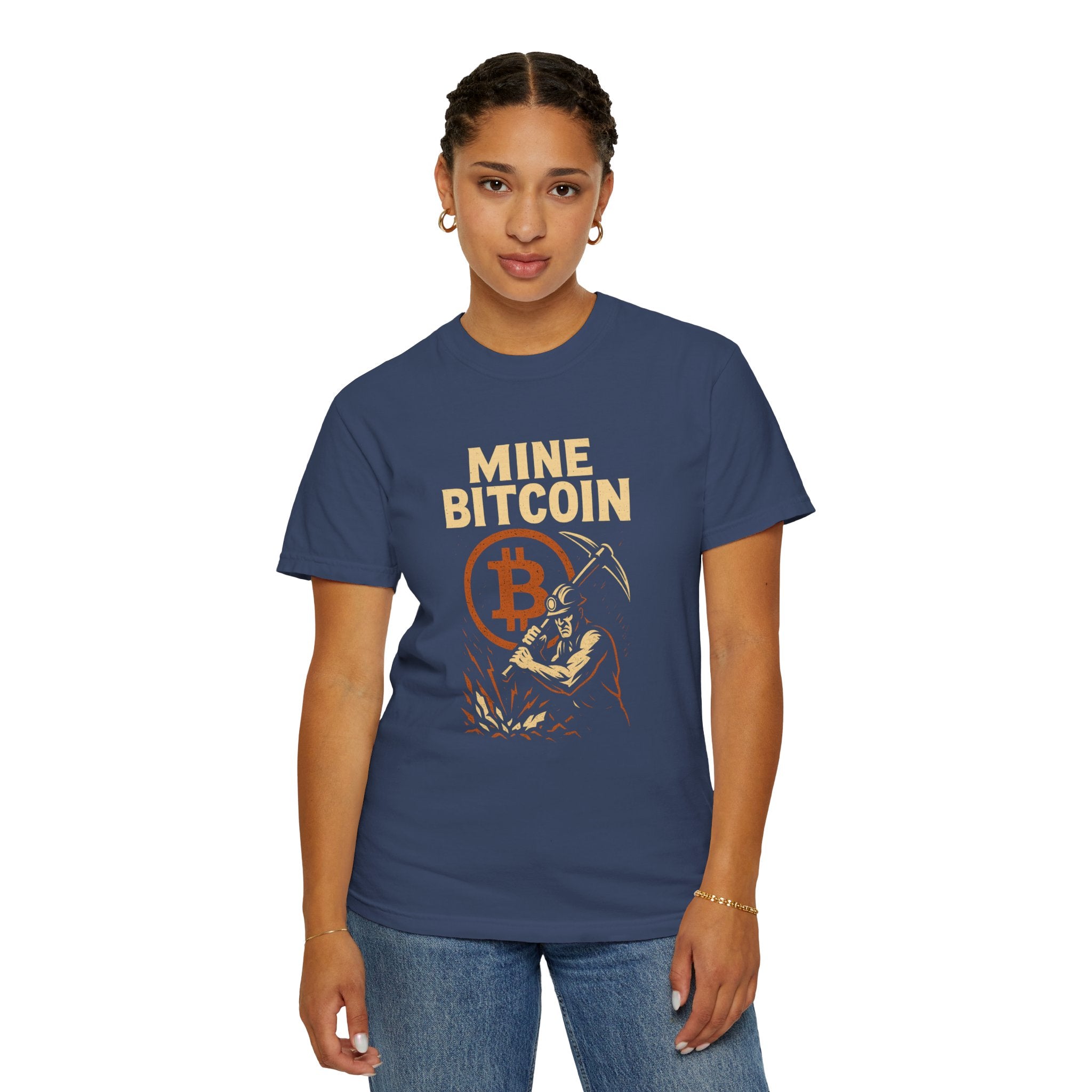 Mine Bitcoin T-Shirt Crypto Miner Graphic Tee Vintage Bitcoin Mining Shirt for Crypto Enthusiasts 3 colors 100% cotton