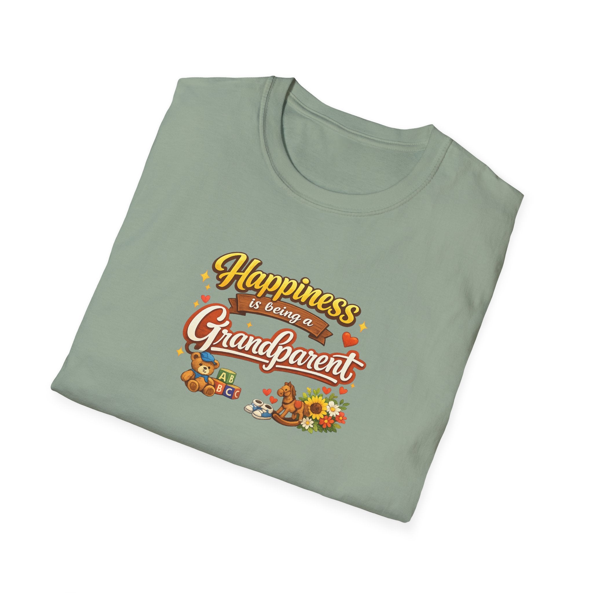 Happiness Is Being a Grandparent Shirt Grandpa-Grandma Gift Tee Proud Grandkids Shirt Cute Grandparent TShirt 7 colors 100% cotton
