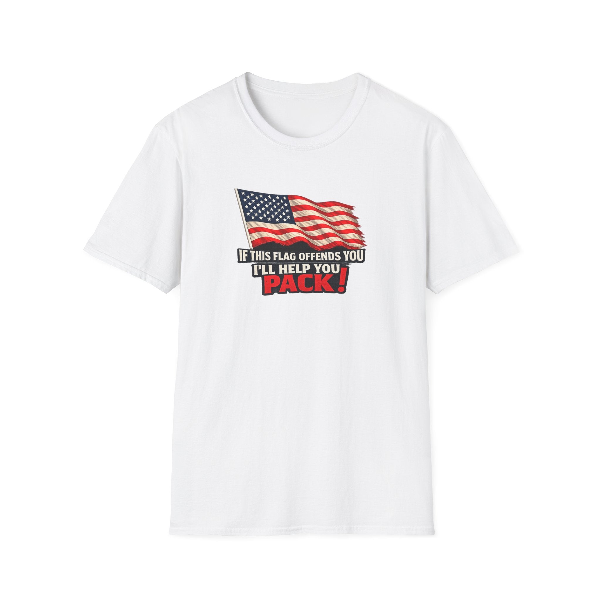 Wenn diese Flagge Sie beleidigt, helfe ich Ihnen beim Packen Tee Patriotisches American Flag Shirt Geschenk für Patrioten 7 Farben 100% Baumwolle
