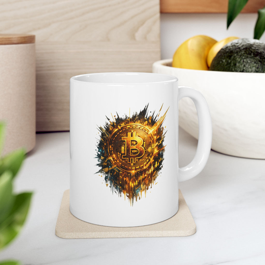Bitcoin Coffee Mug Crypto Bitcoin Mug Bitcoin Gift for Investors Cryptocurrency Coffee Cup Bitcoin Art Mug 11 oz