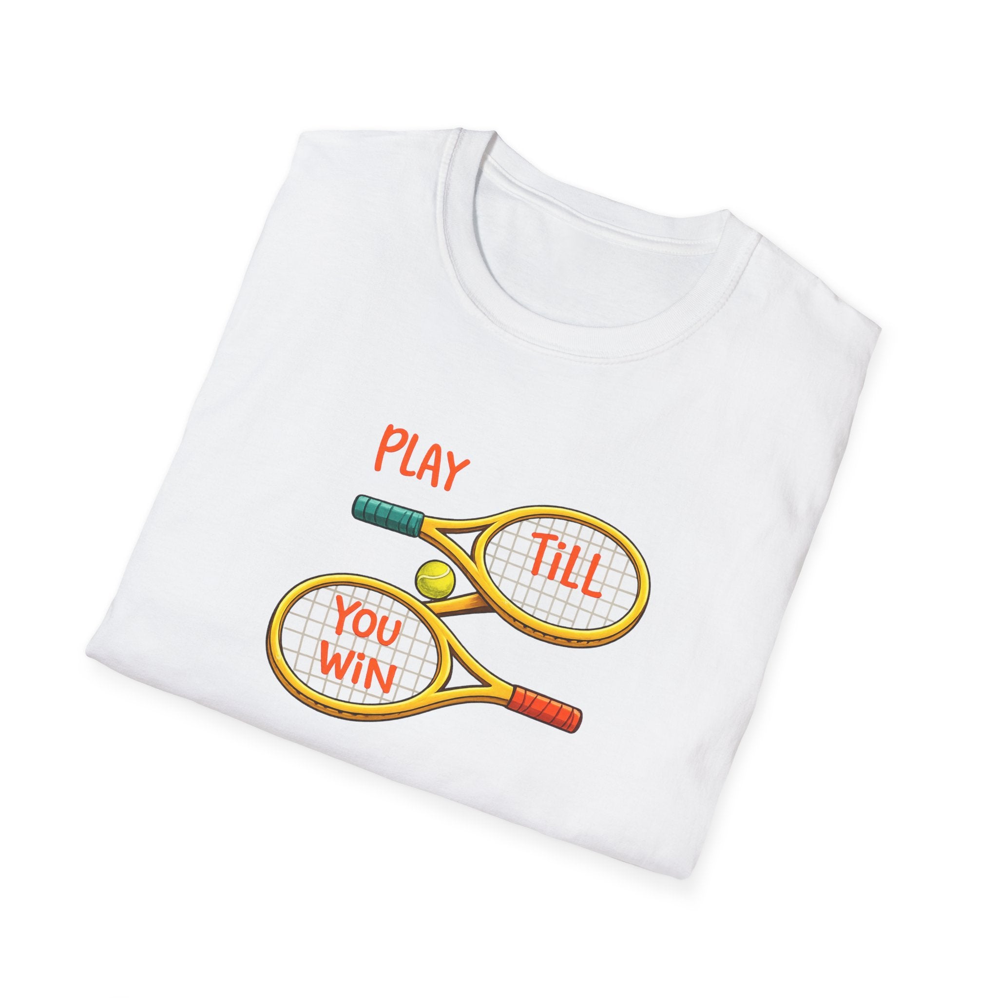 Spiele bis du gewinnst Tennis-Shirt Motivierendes Tennis-T-Shirt Athlet Sport-T-Shirt Tennisliebhaber Geschenk 5 Farben 100% Baumwolle