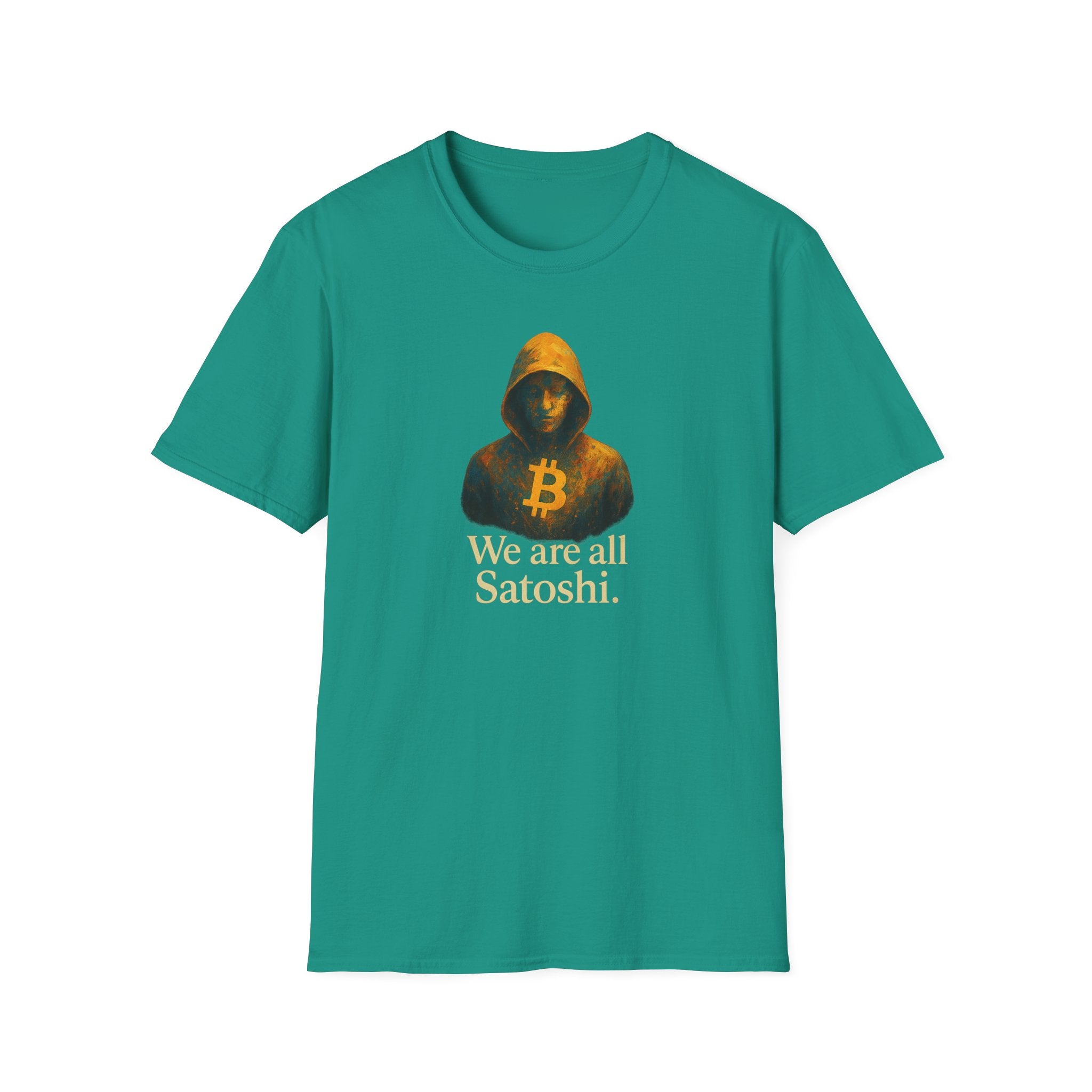 Sats and Stripes We Are All Satoshi Bitcoin T-Shirt Unite the chain Wear the code Teal