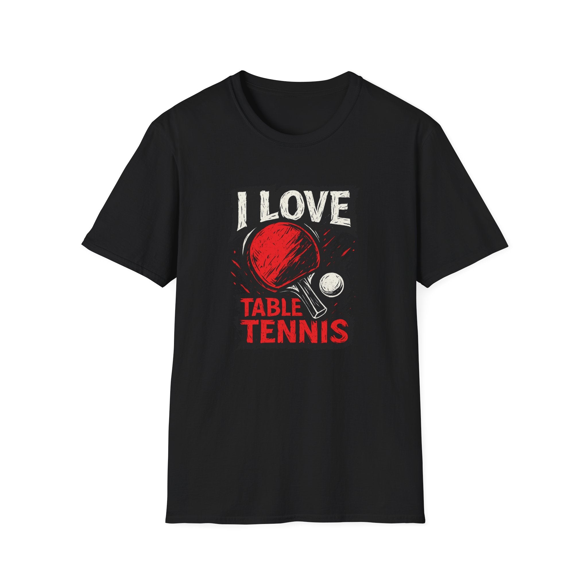 Sats and Stripes I Love Table Tennis T-Shirt Ping Pong Tee Smash it with style Black
