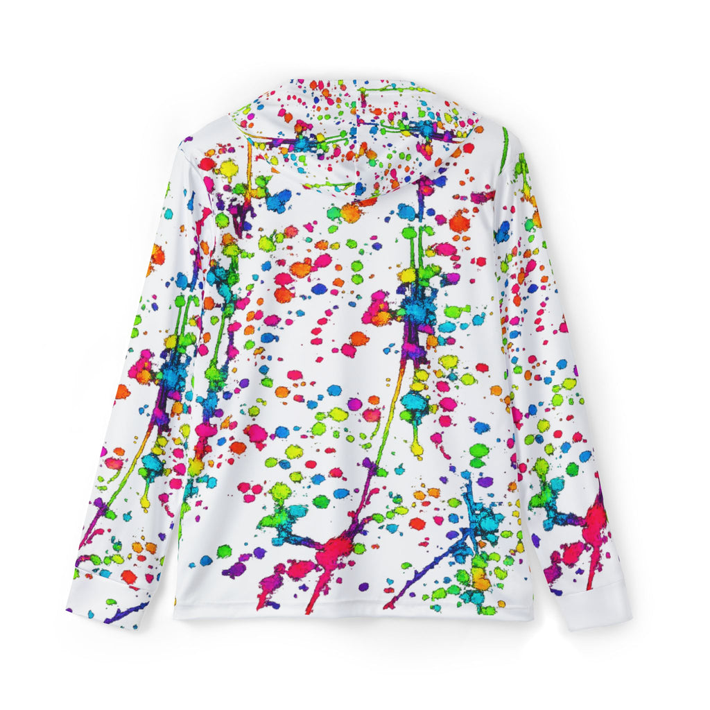 Neon Paint Splatter UPF 50+ Performance Men's Sport Hoodie