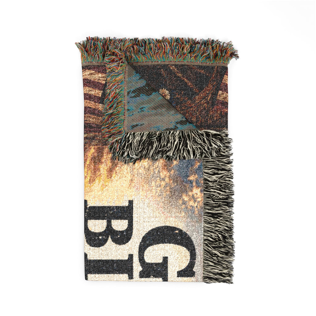 SatsandStripes.com God Bless the USA Patriotic Woven Blanket – 52" x 37" Cotton Yarn Throw
