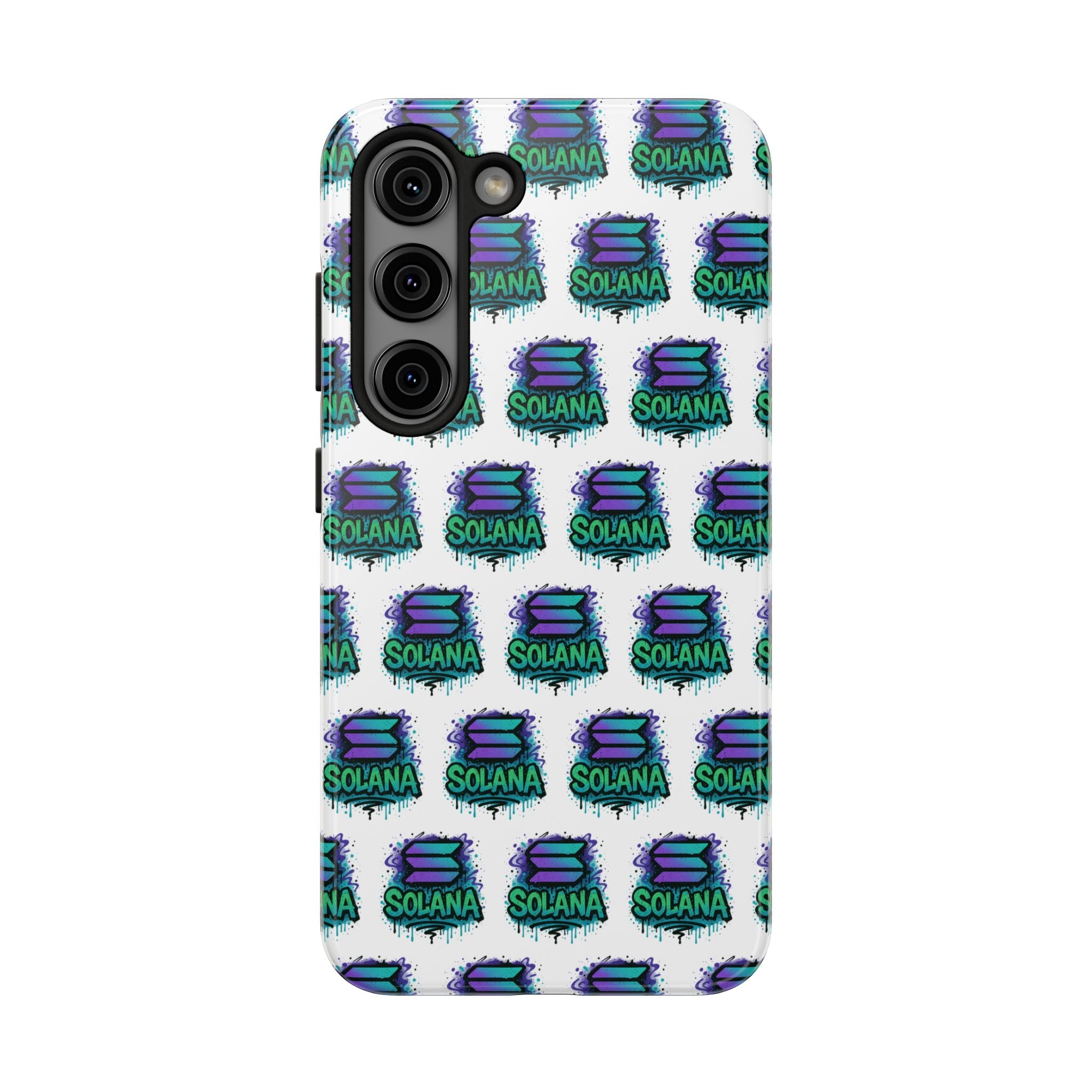 Edgy Solana Tough Phone Case Crypto iPhone Samsung Case Glossy Protective Phone Cover Impact Resistant SOL Case