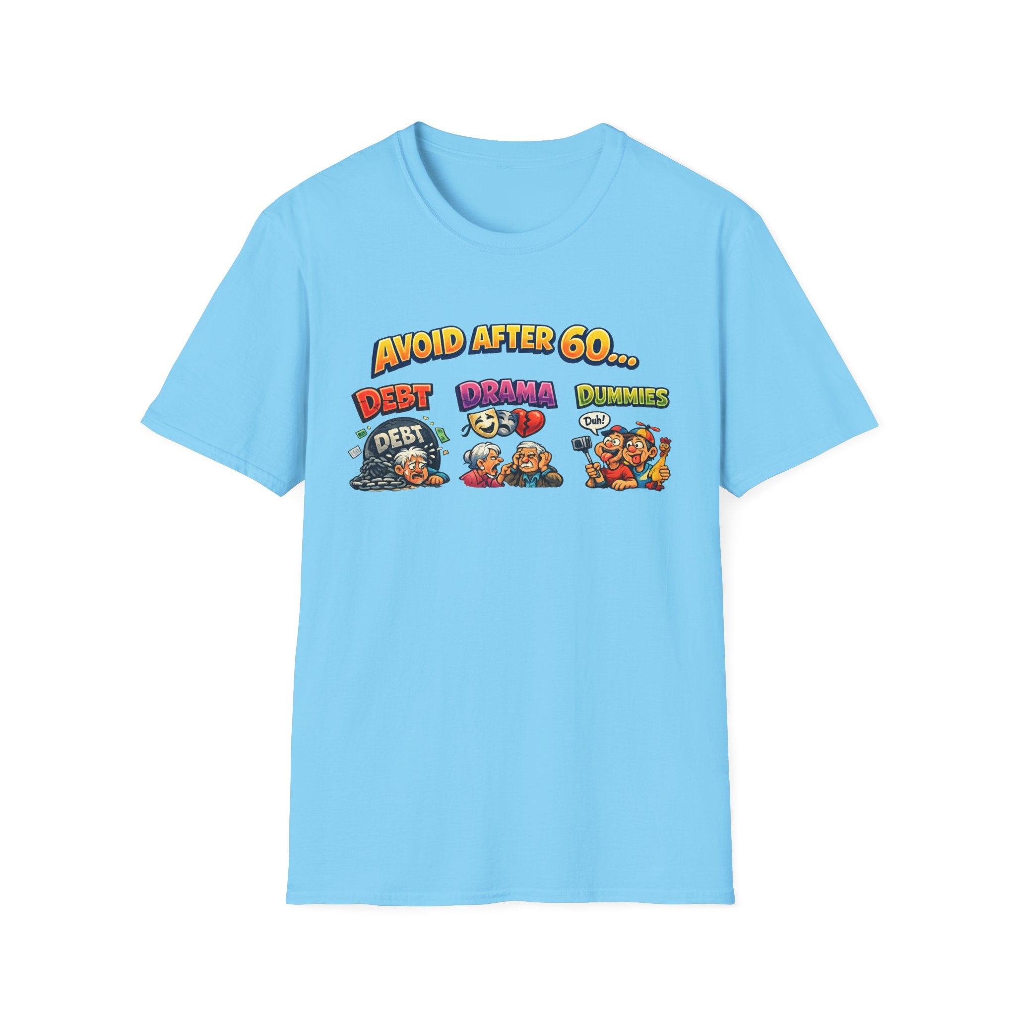 Avoid After 60 Funny T-Shirt Birthday Gift for Men & Women Over 60 Sarcastic Aging Tee 8 colors 100% cotton