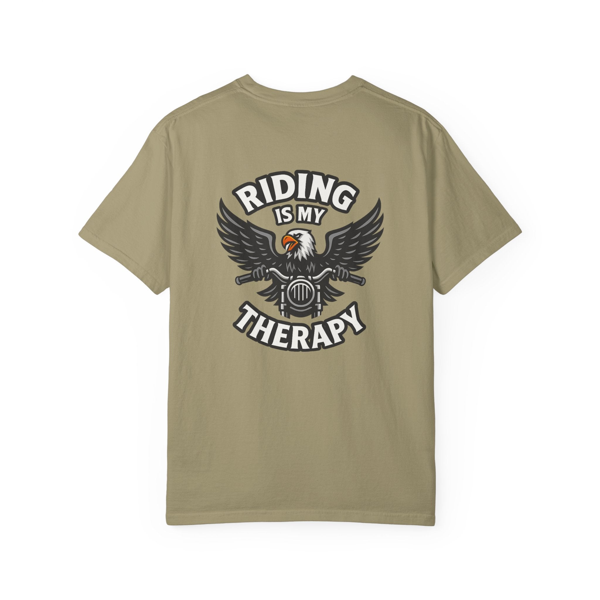 Riding is my Therapy Eagle Motorcycle T-Shirt Harley Biker Graphic Tee 8 colors 100% cotton