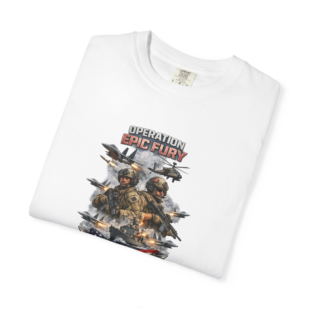 Operation Epic Fury Peace Through Strength Tee Patriotic Military Power Shirt 7 colors 100% cotton