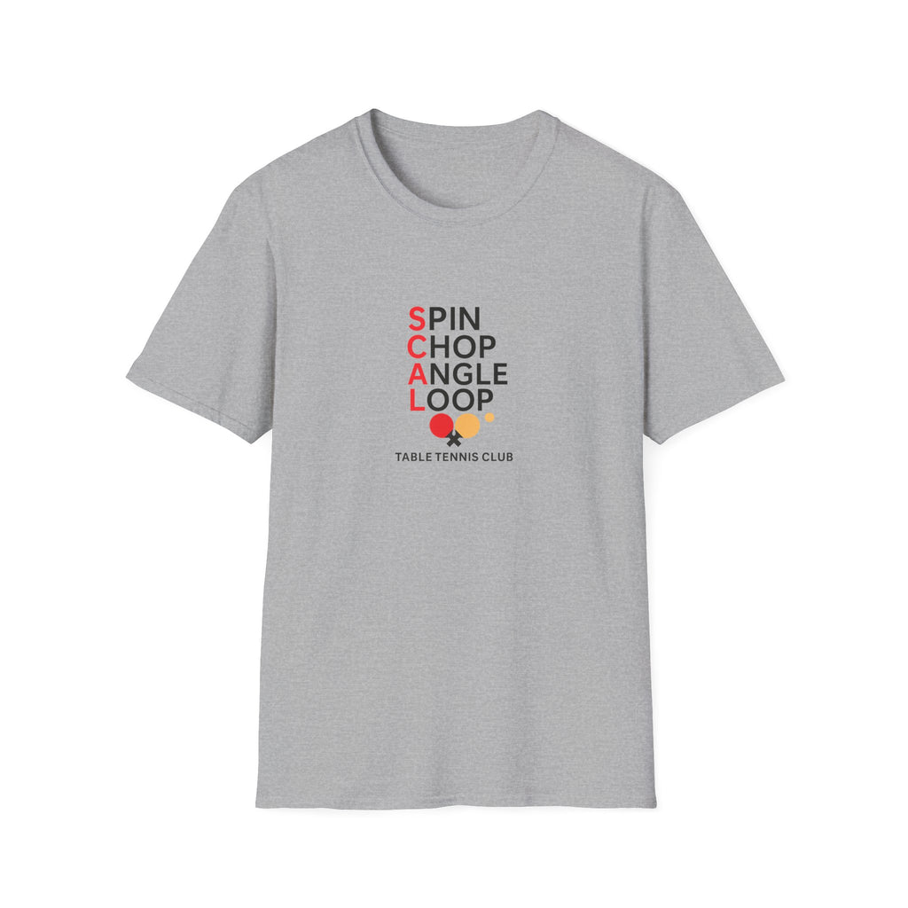 Table Tennis Club Shirt Spin, Chop, Angle, Loop Ping Pong Tee for Players & Fans 4 colors 100% cotton