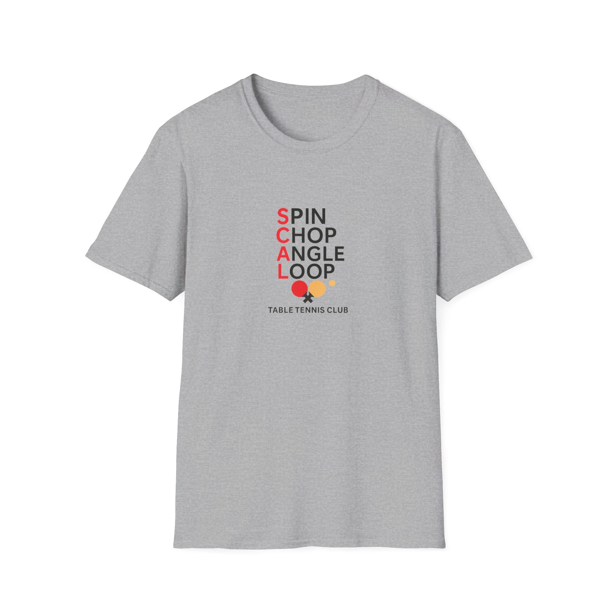 Table Tennis Club Shirt Spin, Chop, Angle, Loop Ping Pong Tee for Players & Fans 4 colors 100% cotton