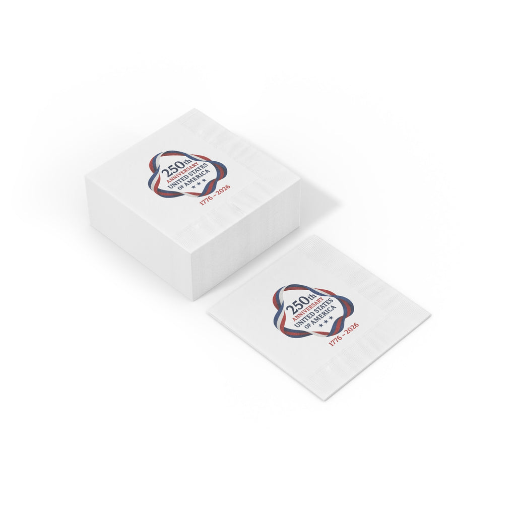 USA 250th Anniversary Napkins 1776-2026 Patriotic Napkins America Party Decor Fourth of July Tableware (50 or 100 Count) 2 sizes