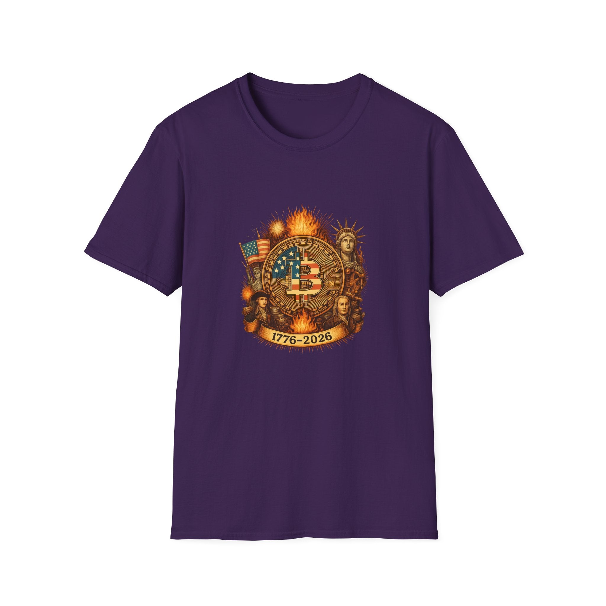Bitcoin Patriotic Power T-Shirt Tee Amerikanische Krypto-Revolution 6 Farben 100% Baumwolle