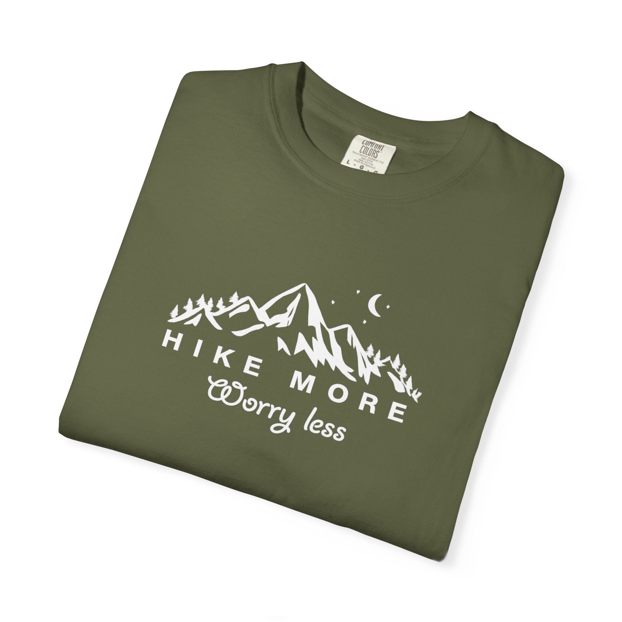 Hike More Worry Less Shirt Hiking TShirt Outdoor Adventure Tee Mountain Nature Lover Gift Hiking Tee 7 colors 100% cotton