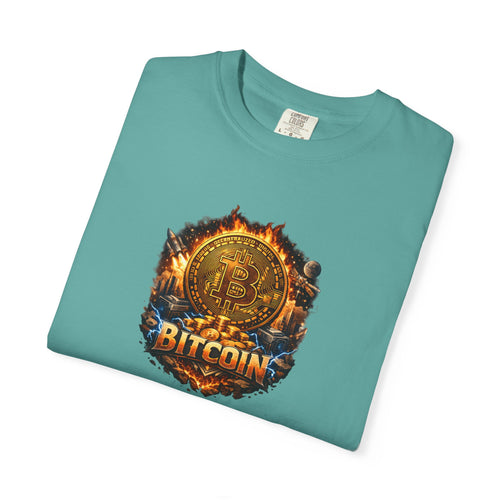 Bitcoin Flame Logo T-shirt Crypto Graphic Tee Digital Currency Design 12 colors 100% cotton