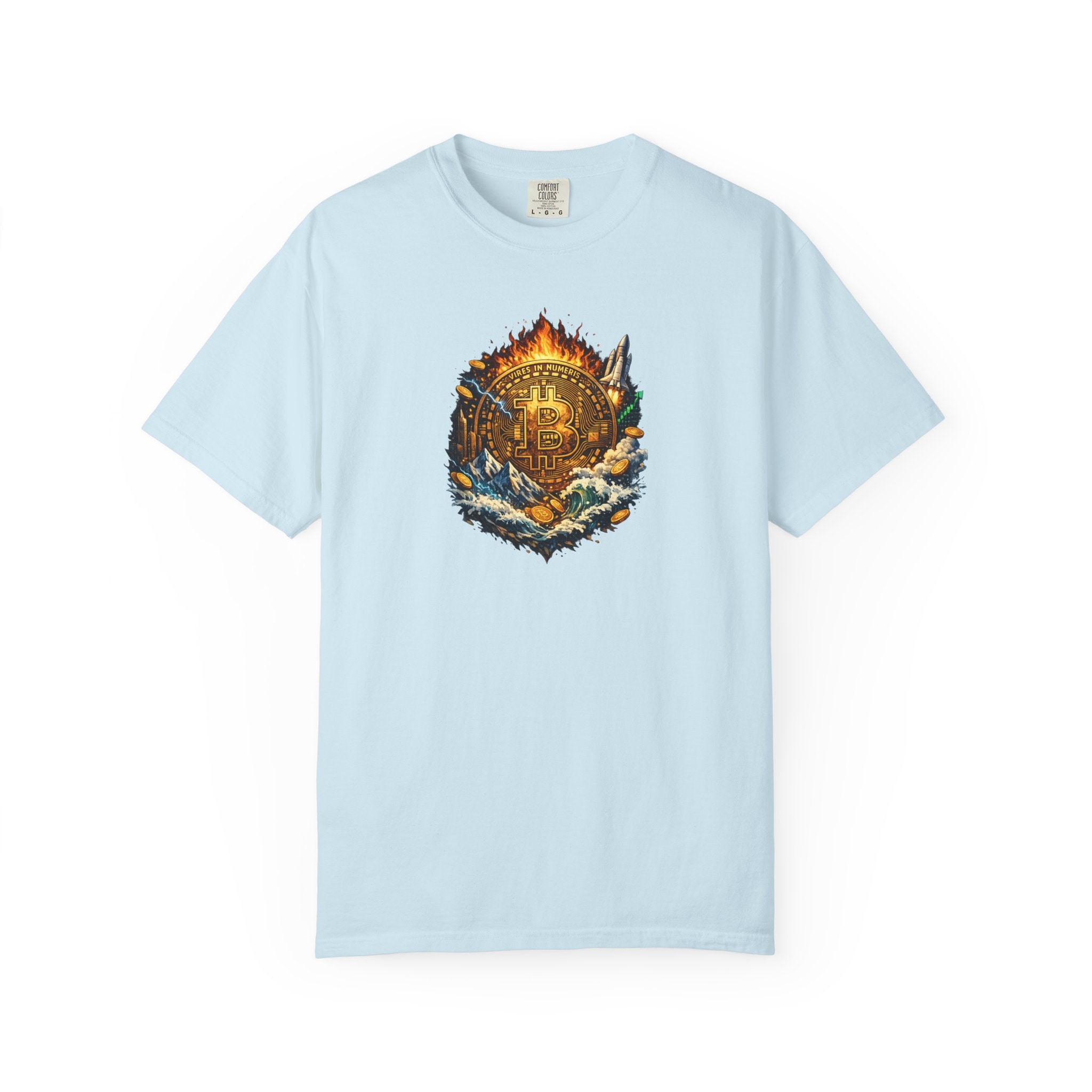 Bitcoin Tidal Wave T-Shirt Futuristic Crypto Graphic Tee Bitcoin Art Shirt Crypto Gift for Him 12 colors 100% cotton