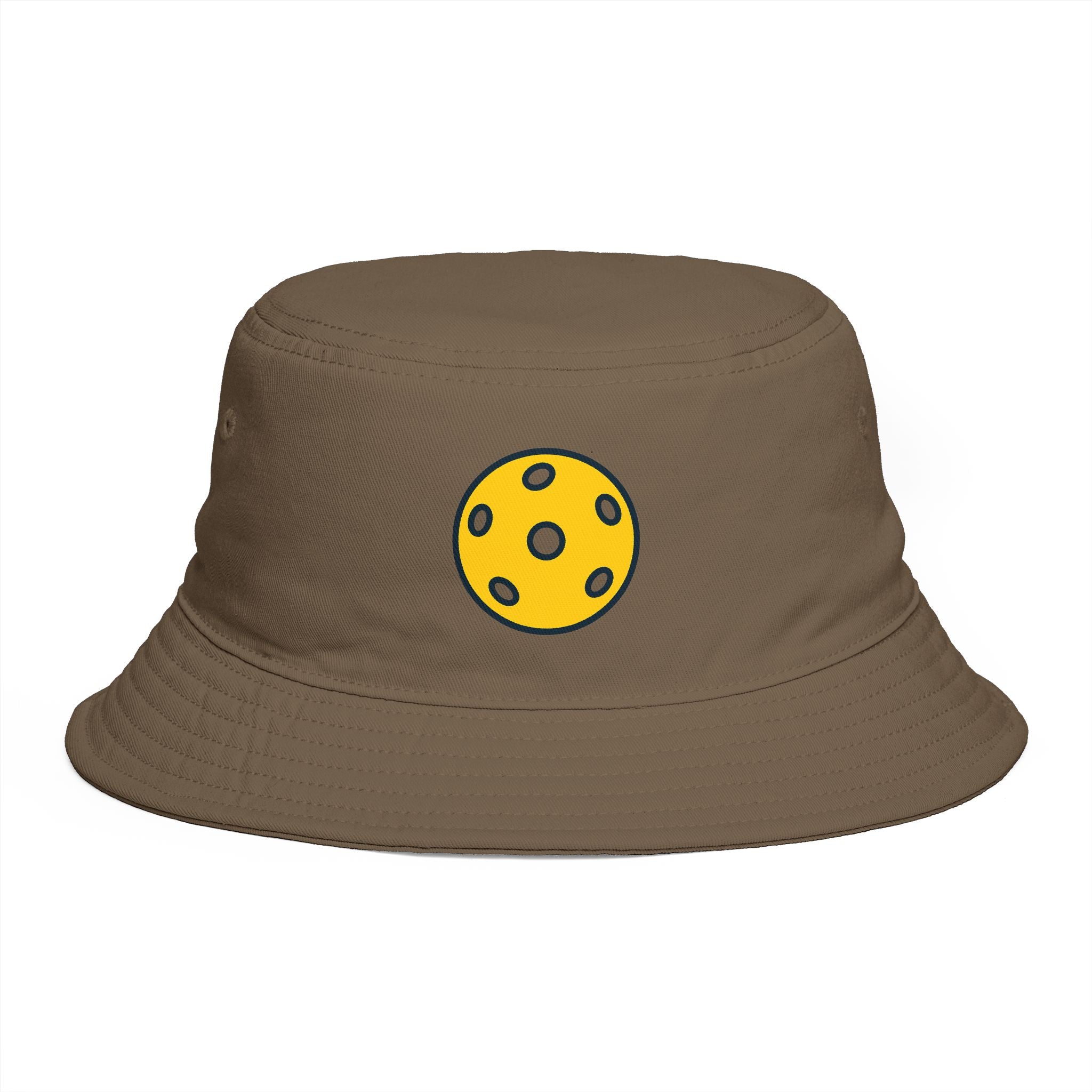 Pickleball Bucket Hat Yellow Pickleball Icon Cap Trendy Court Style Sun Hat for Men & Women 6 colors 100% cotton