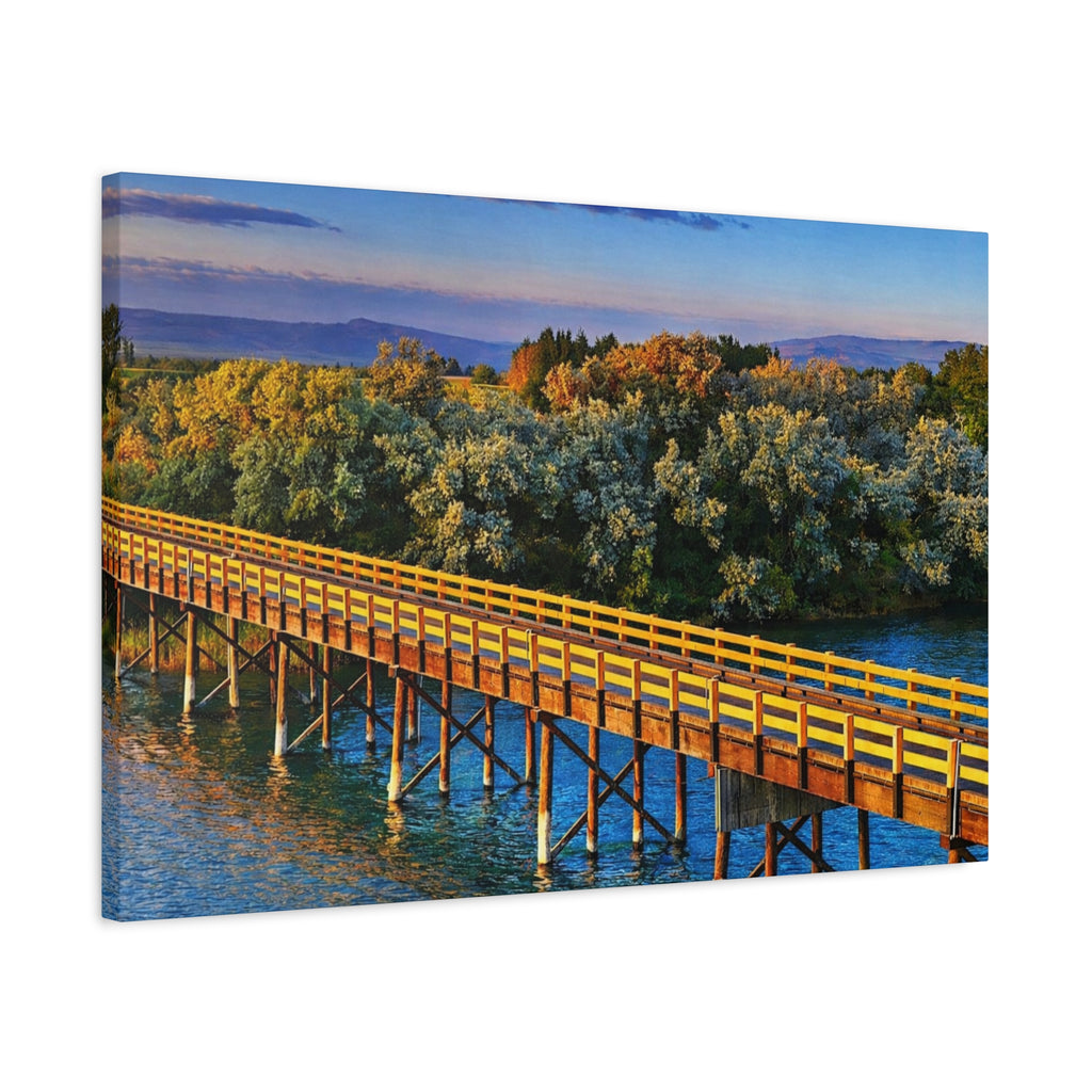 Jackson Bridge Matte Canvas Idaho Wall Art Scenic Snake River Rustic Mountain Décor 6 sizes