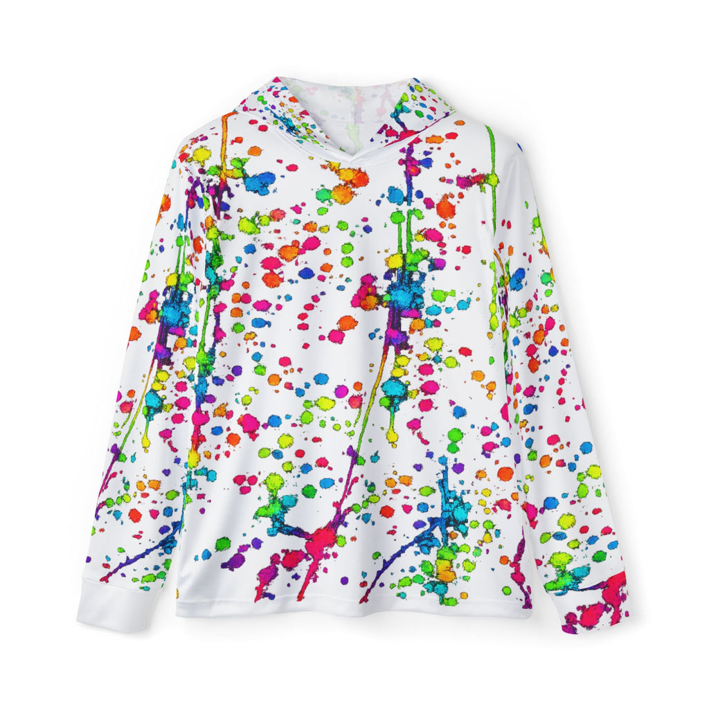 Neon Paint Splatter UPF 50+ Performance Men's Sport Hoodie