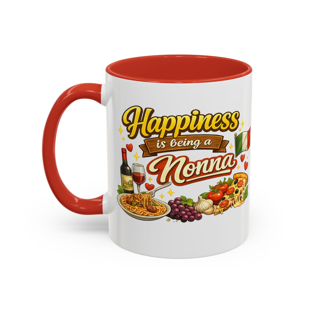 SatsandStripes.com Happiness Is Being a Nonna Mug Italian Grandma Coffee Cup Gift for Nonna Gift for Grandma 11 oz or 15 oz