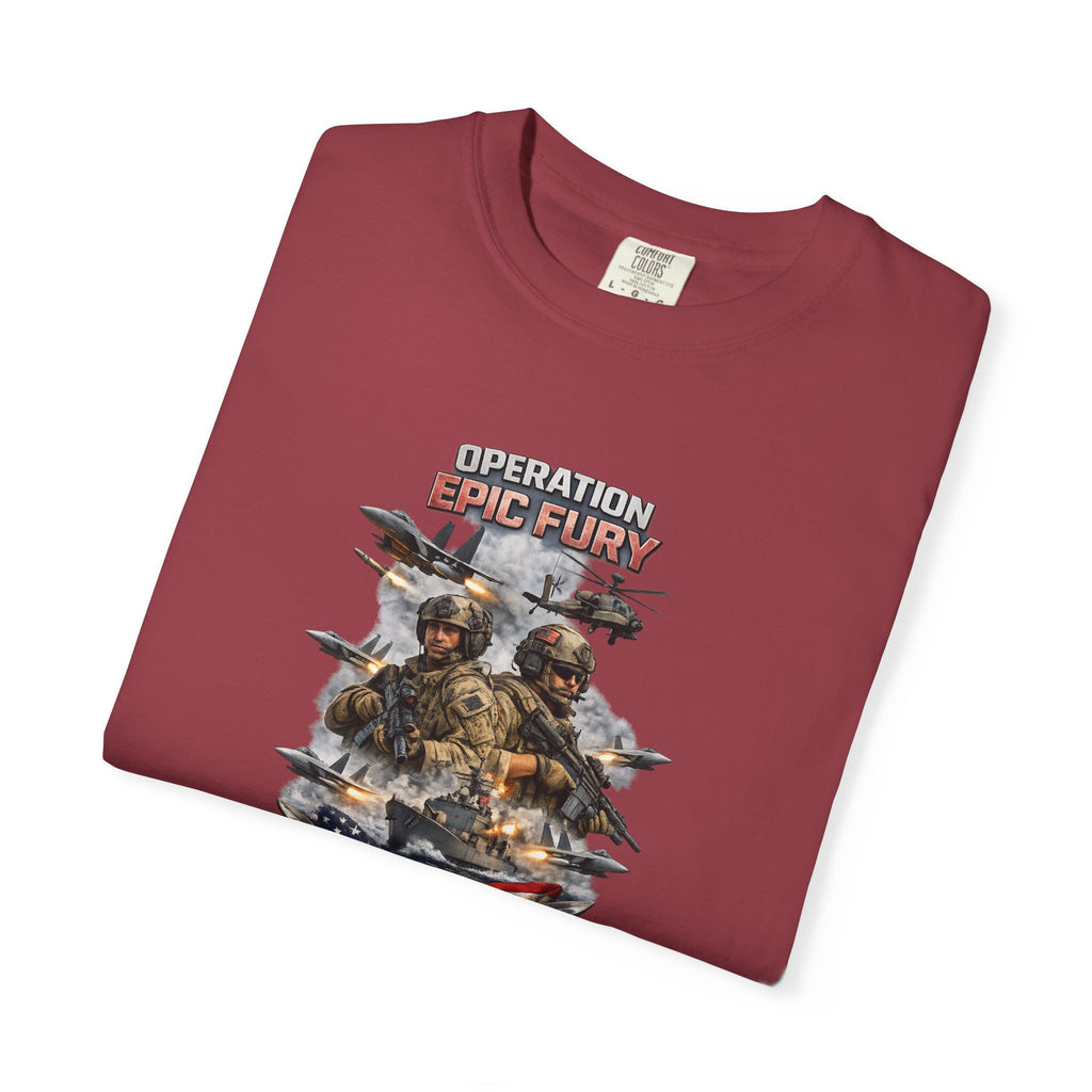 Operation Epic Fury Peace Through Strength Tee Patriotic Military Power Shirt 7 colors 100% cotton