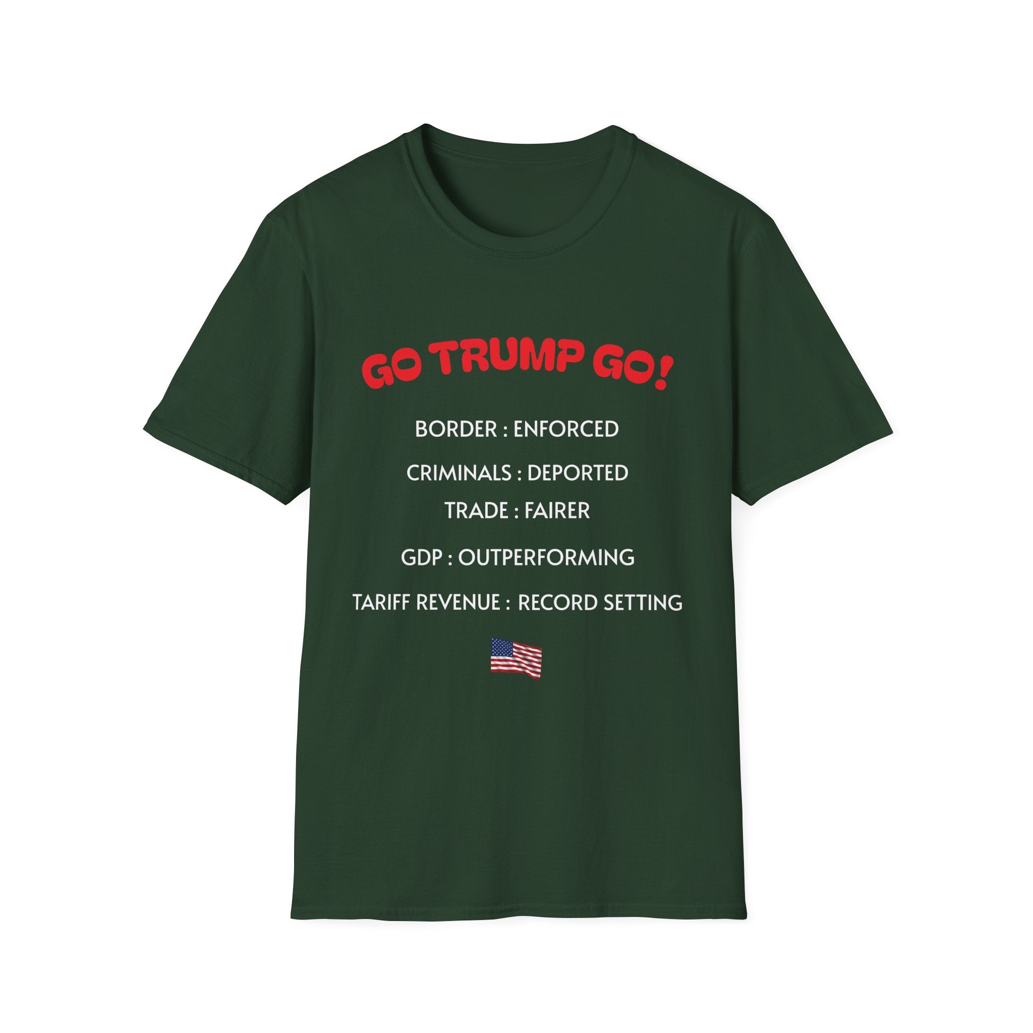 Go Trump Go! Mutiges patriotisches T-Shirt Pro-Amerika Grafik-T-Shirt für stolze Konservative 4 Farben 100% Baumwolle