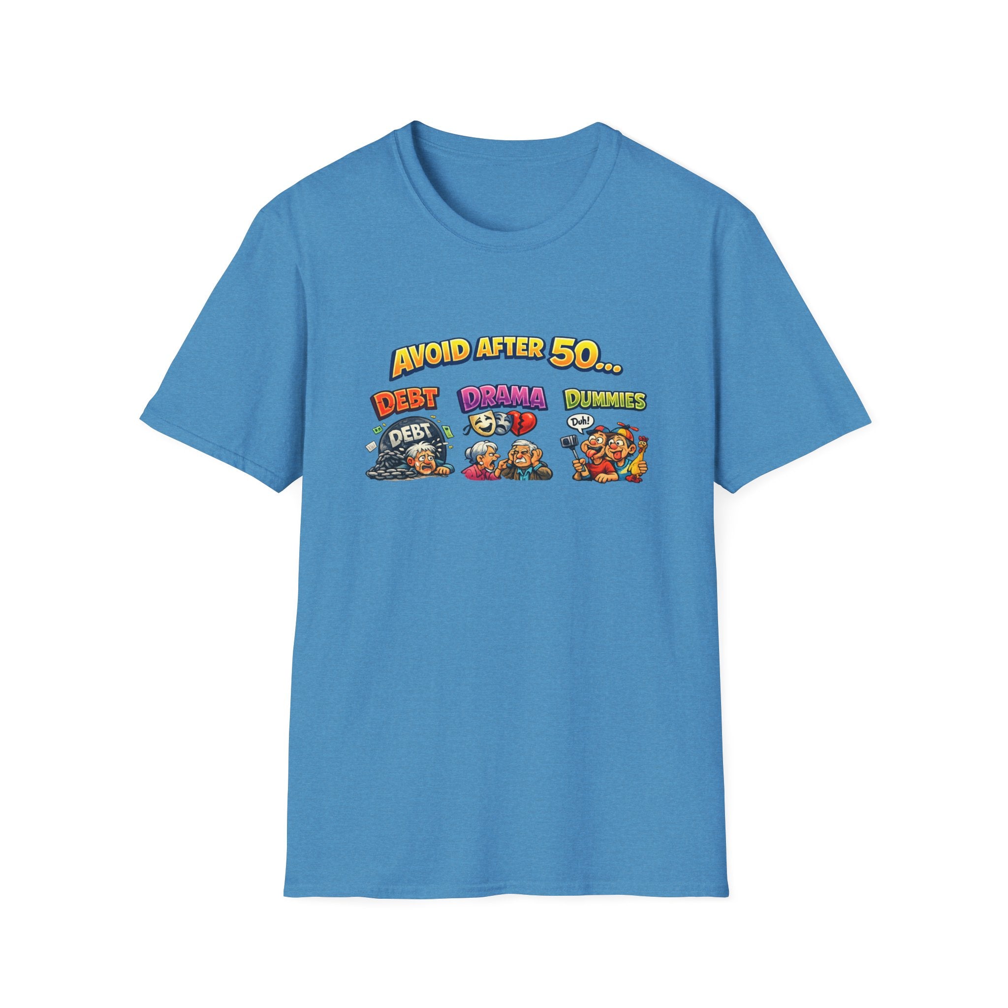 "Vermeide nach 50" Lustiges T-Shirt Geburtstagsgeschenk für Männer & Frauen über 50 Sarkastisches Alterungs-Tee 8 Farben 100% Baumwolle