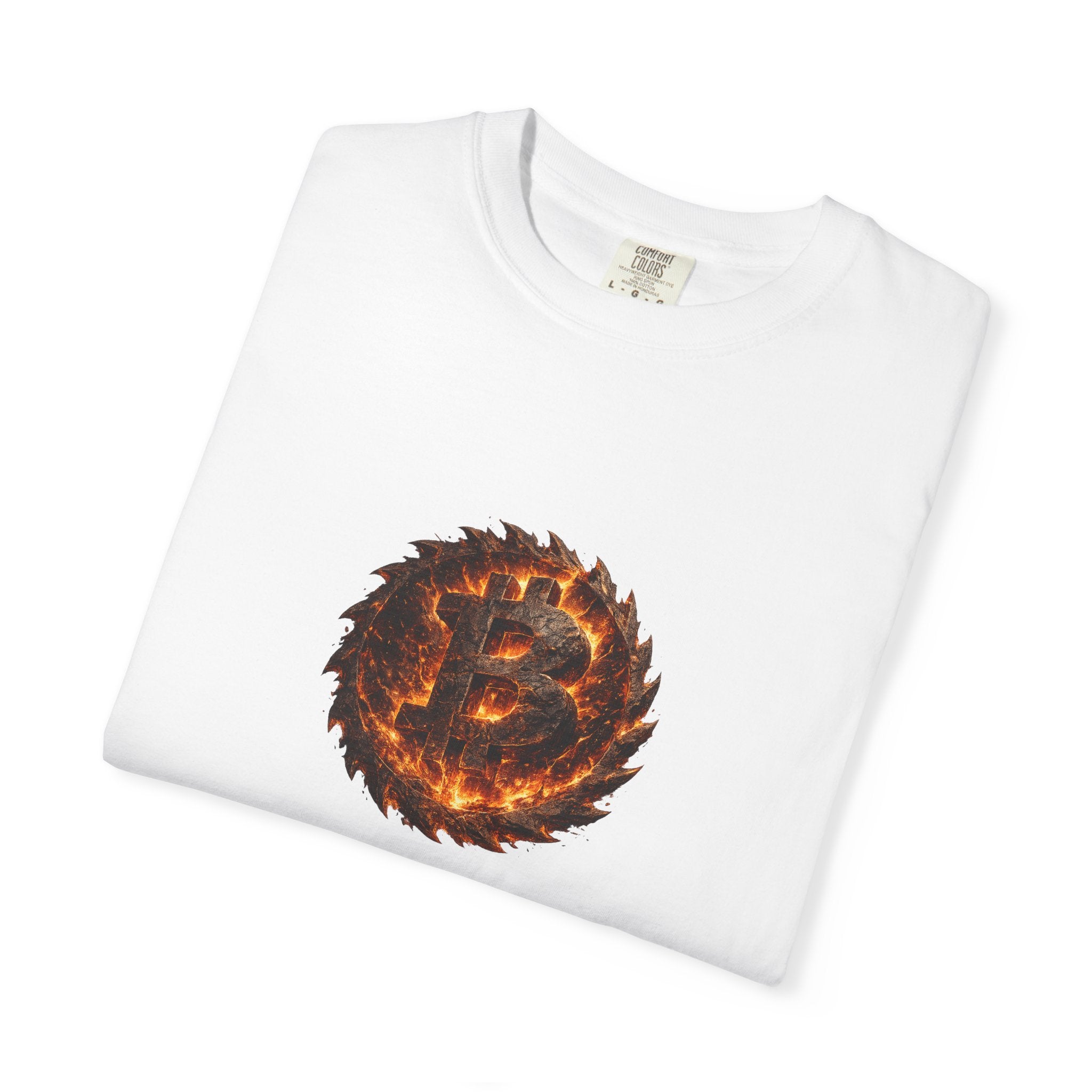 Fiery Bitcoin TShirt Crypto Investor Shirt Bitcoin Holder Tee Crypto Wealth Streetwear Burning Crypto Emblem 4 colors 100% cotton