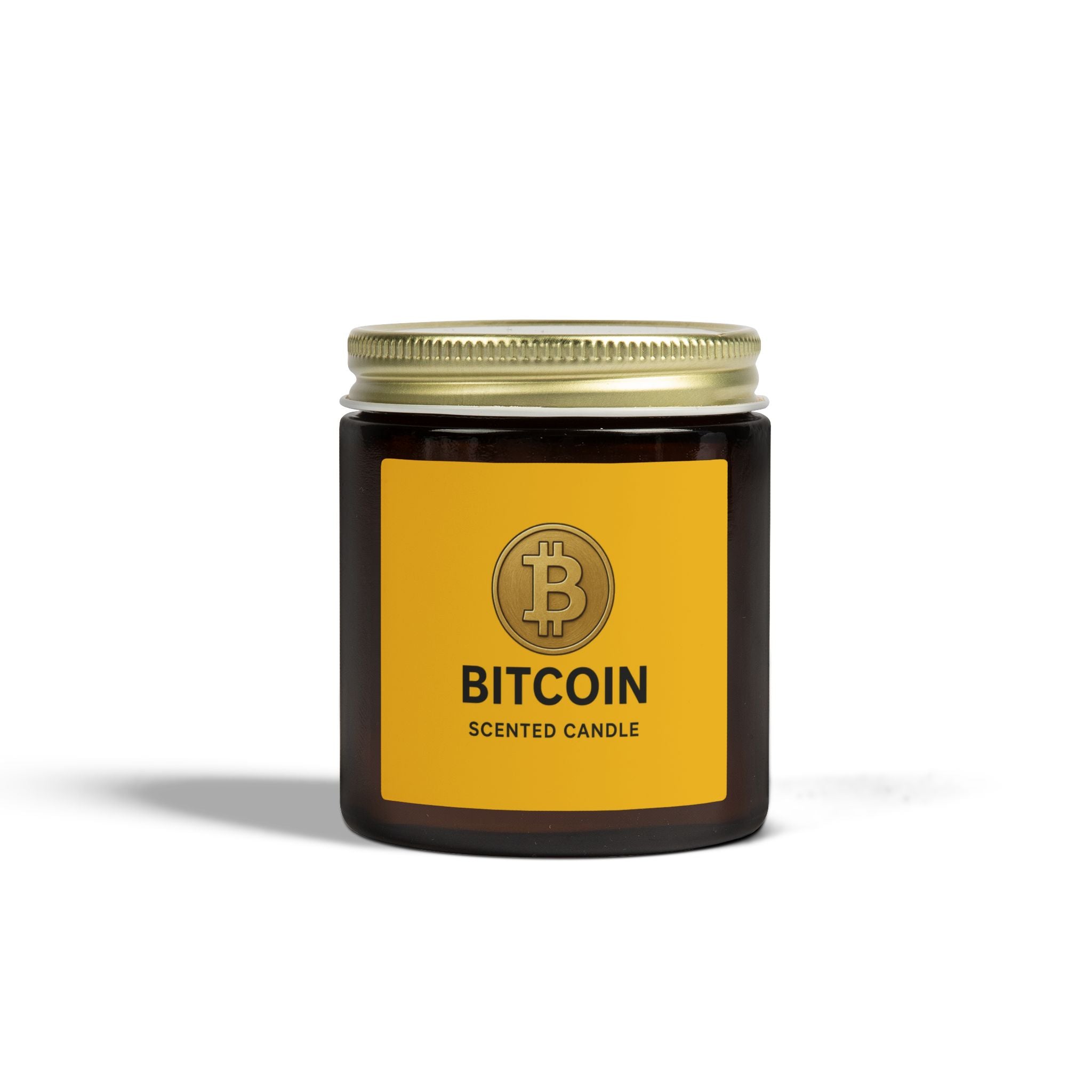 Bitcoin-Logo Kokos-Aprikosen-Wachskerze 4 oz & 9 oz Größen 8 Düfte erhältlich