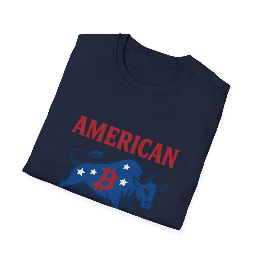 American Bitcoin Red White & Bull T-Shirt Tee 5 colors 100% cotton