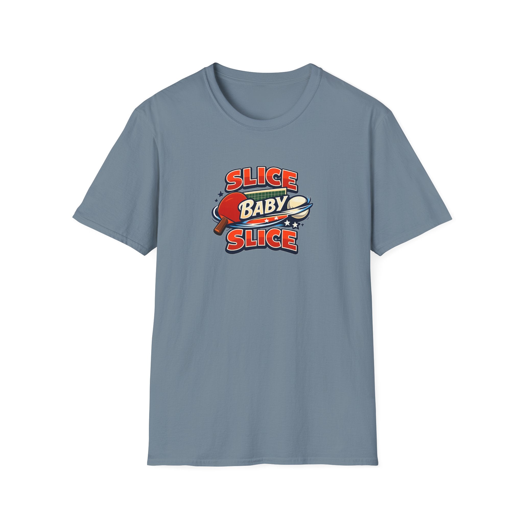 Sats and Stripes Slice Baby Slice Table Tennis T-Shirt Ping Pong Graphic Tee Blue Jean