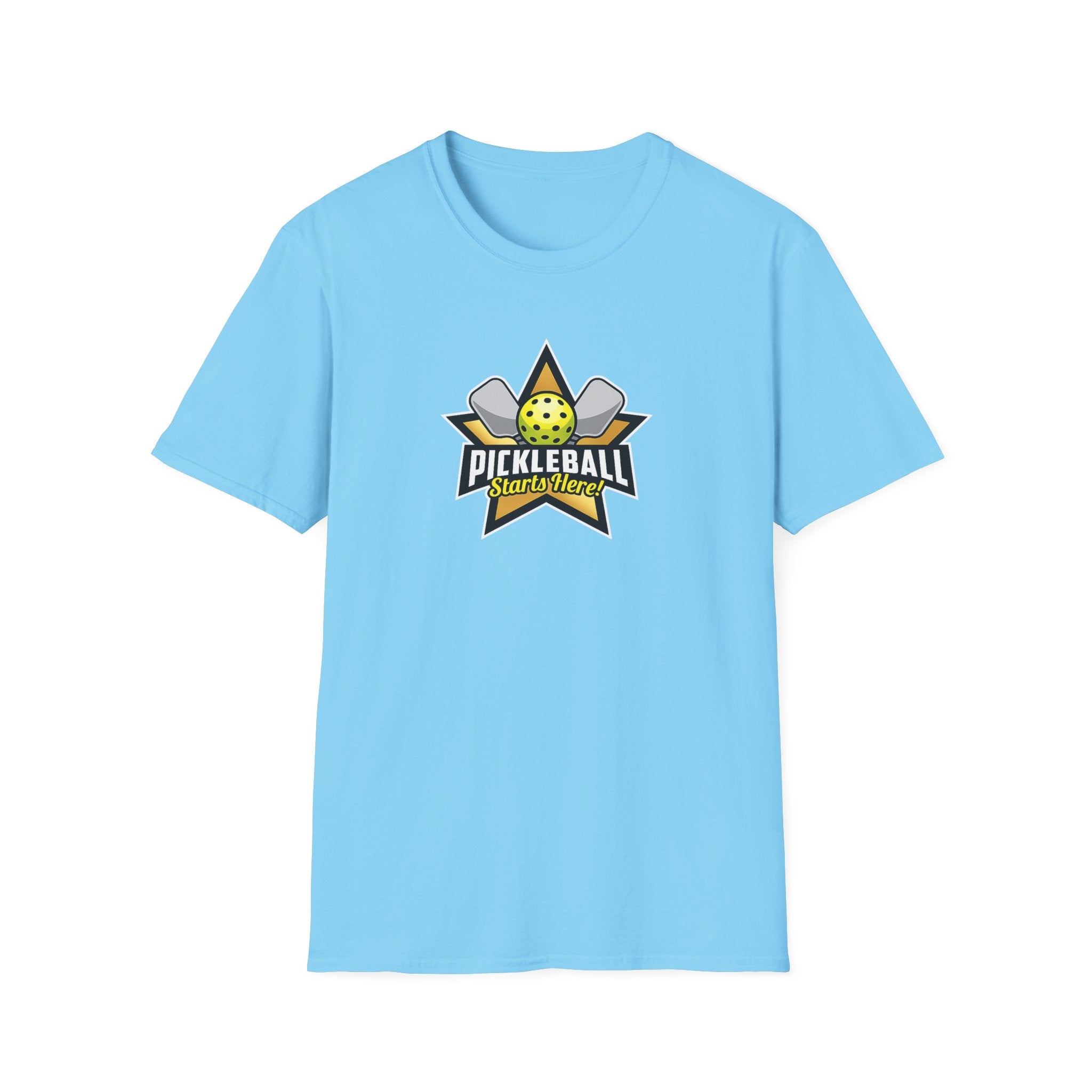 Pickleball Starts Here TShirt Funny Pickleball Tee for Men Pickleball Player Gift Pickleball Court Shirt 7 colors 100% cotton