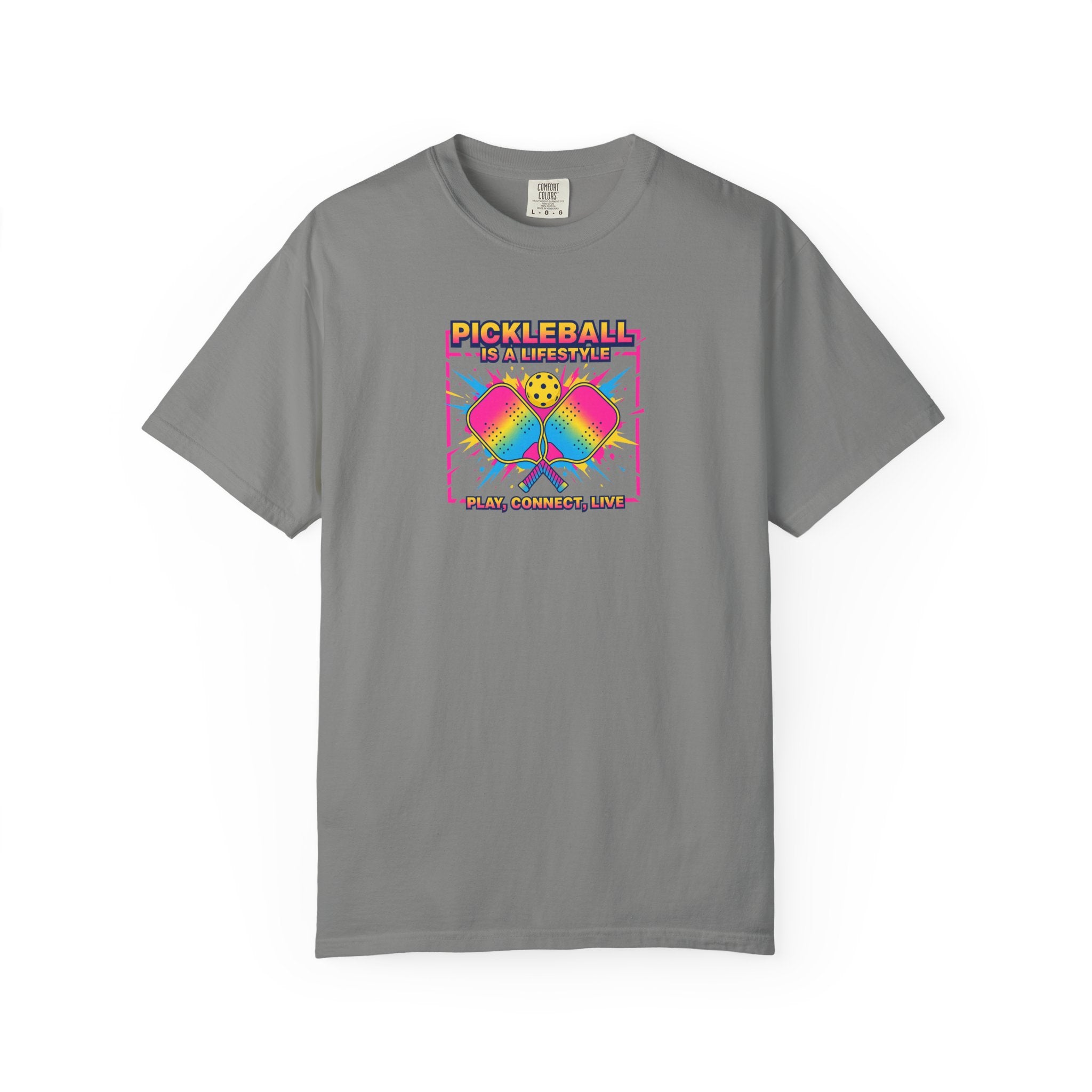 Bring your Love for Pickleball to Life with this Tee Pickleball Is a Lifestyle Play Connect Live T-shirt 7 colors 100% cotton