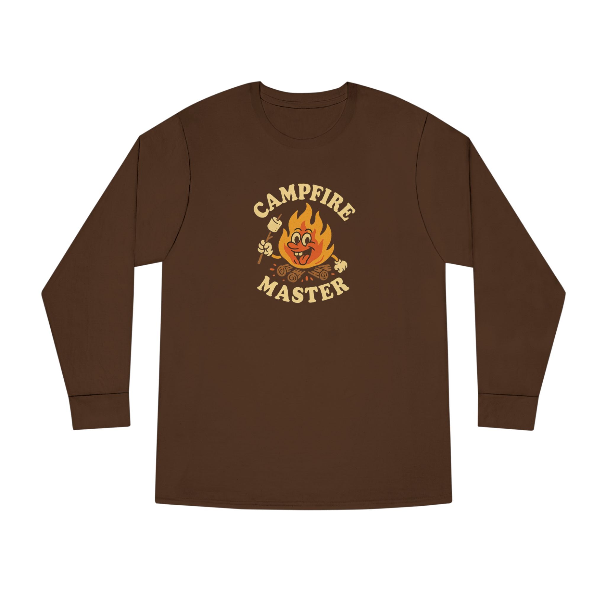 Campfire Master Long Sleeve Tee S'mores Marshmallow Outdoor Camping Shirt 4 colors 100% cotton