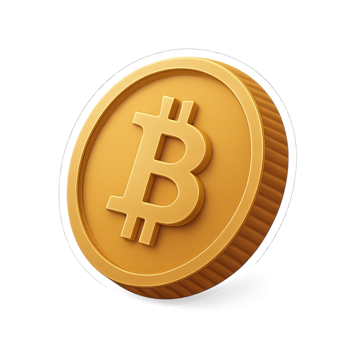 Bitcoin Sticker Gold Coin Crypto Decal Minimalist Bitcoin Symbol Glossy Vinyl Laptop Sticker 4 sizes available